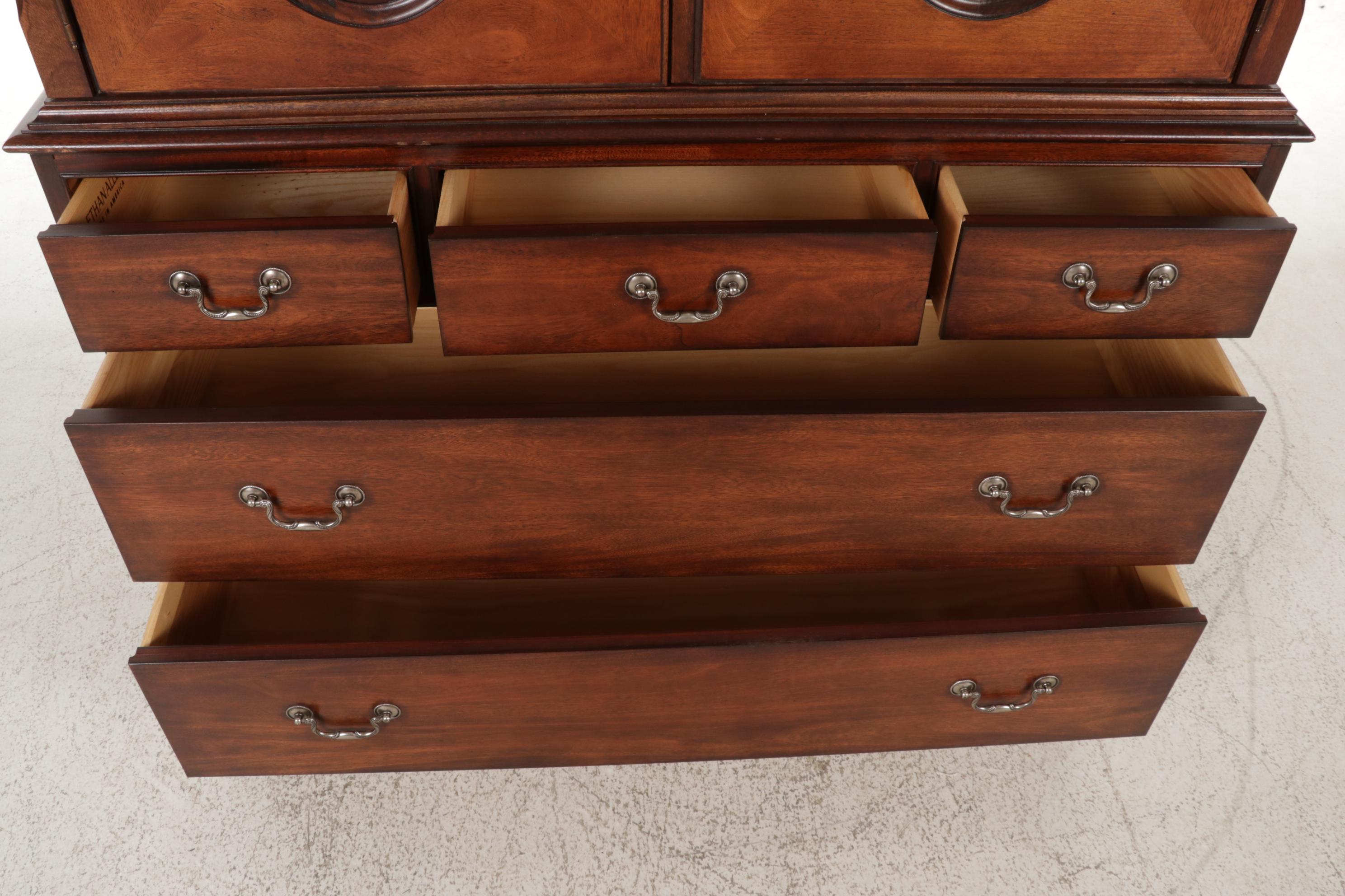 Ethan Allen Newport Collection Linen Press on Chest, Late 20th to 21st Century