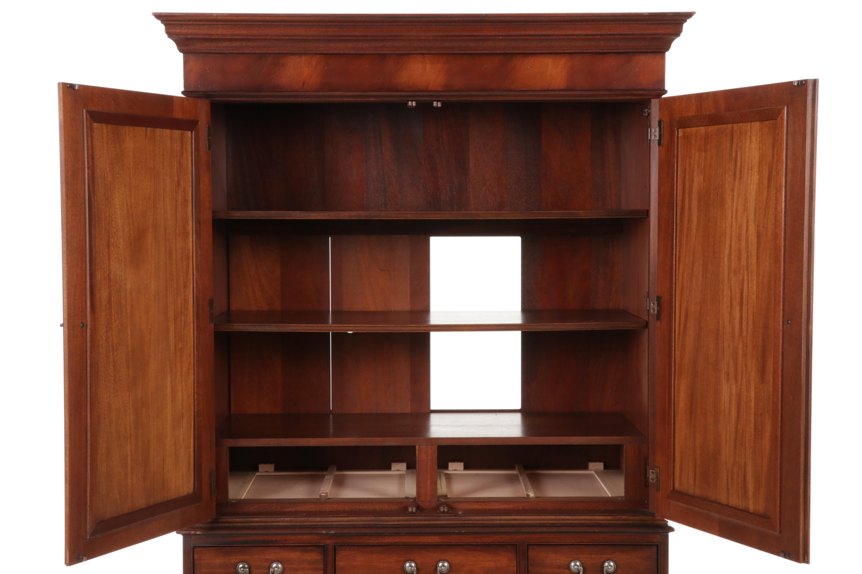 Ethan Allen Newport Collection Linen Press on Chest, Late 20th to 21st Century