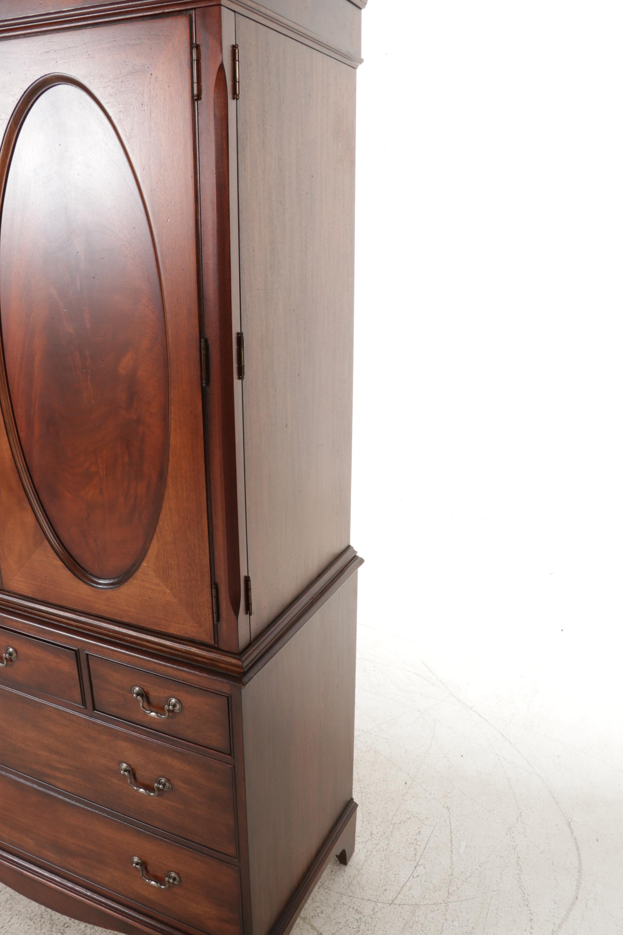 Ethan Allen Newport Collection Linen Press on Chest, Late 20th to 21st Century