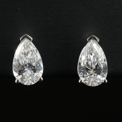 Platinum 2.06 CTW Lab Grown Diamond Stud Earrings with IGI Reports