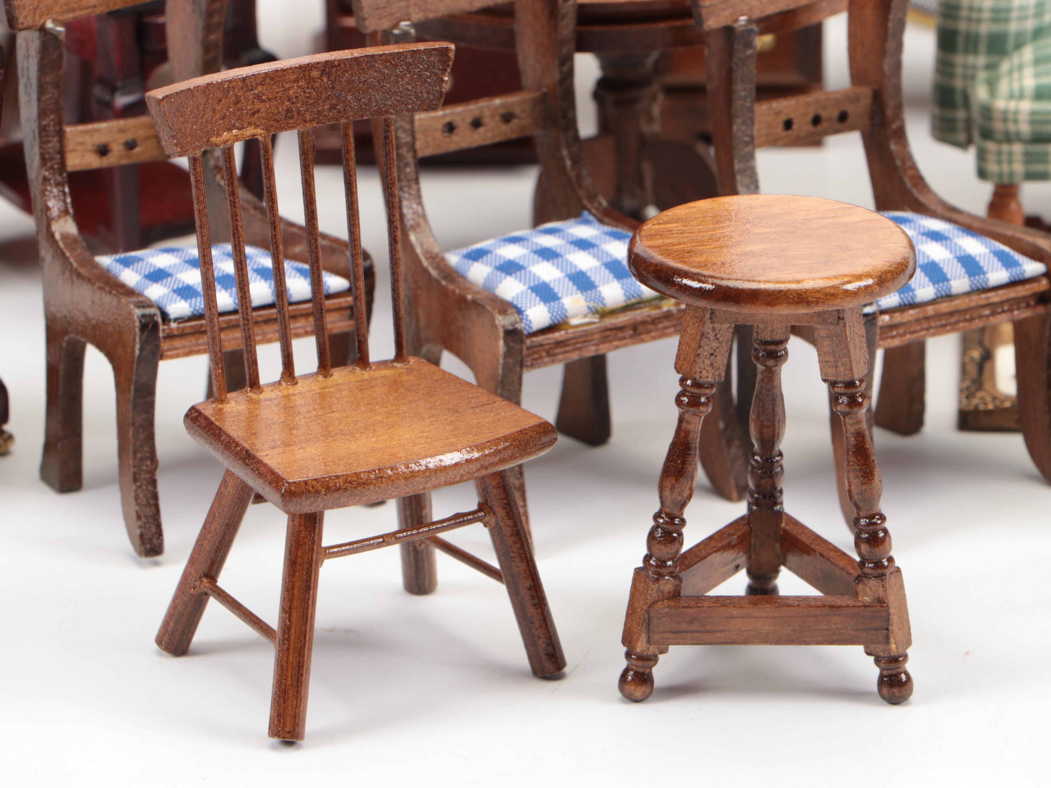 Concord Miniature Wood Table with Other Office-Themed Miniatures