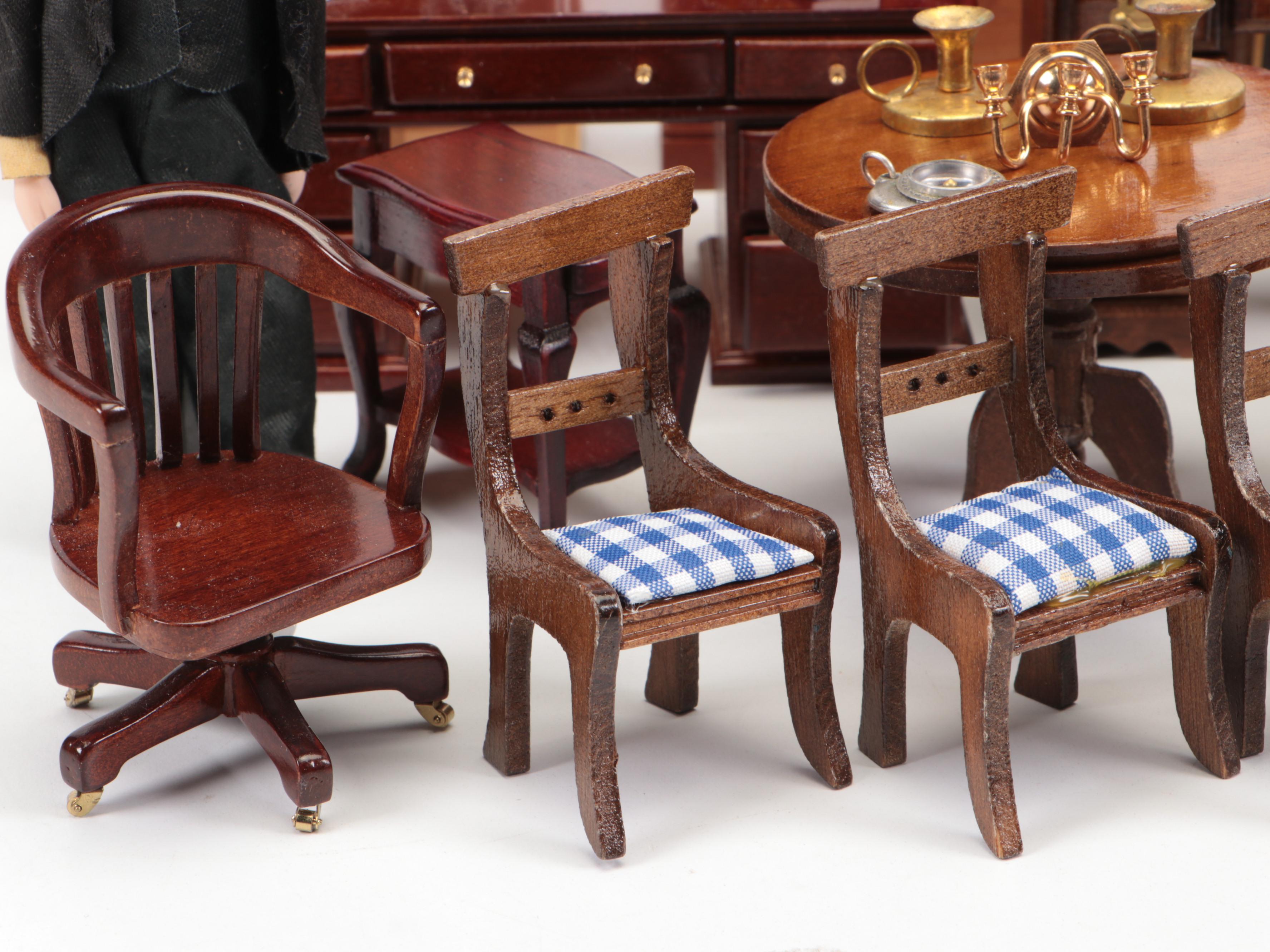 Concord Miniature Wood Table with Other Office-Themed Miniatures