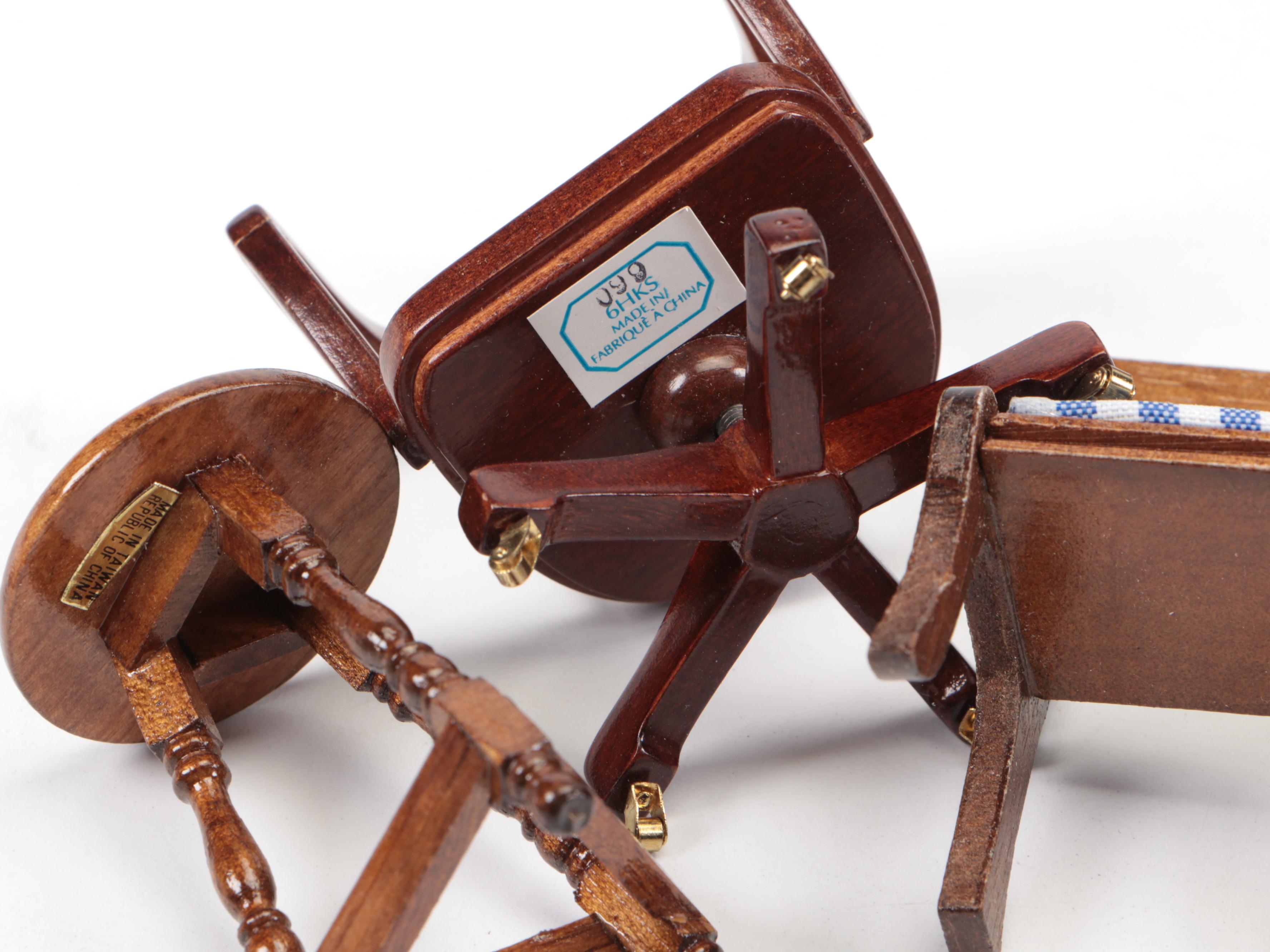 Concord Miniature Wood Table with Other Office-Themed Miniatures