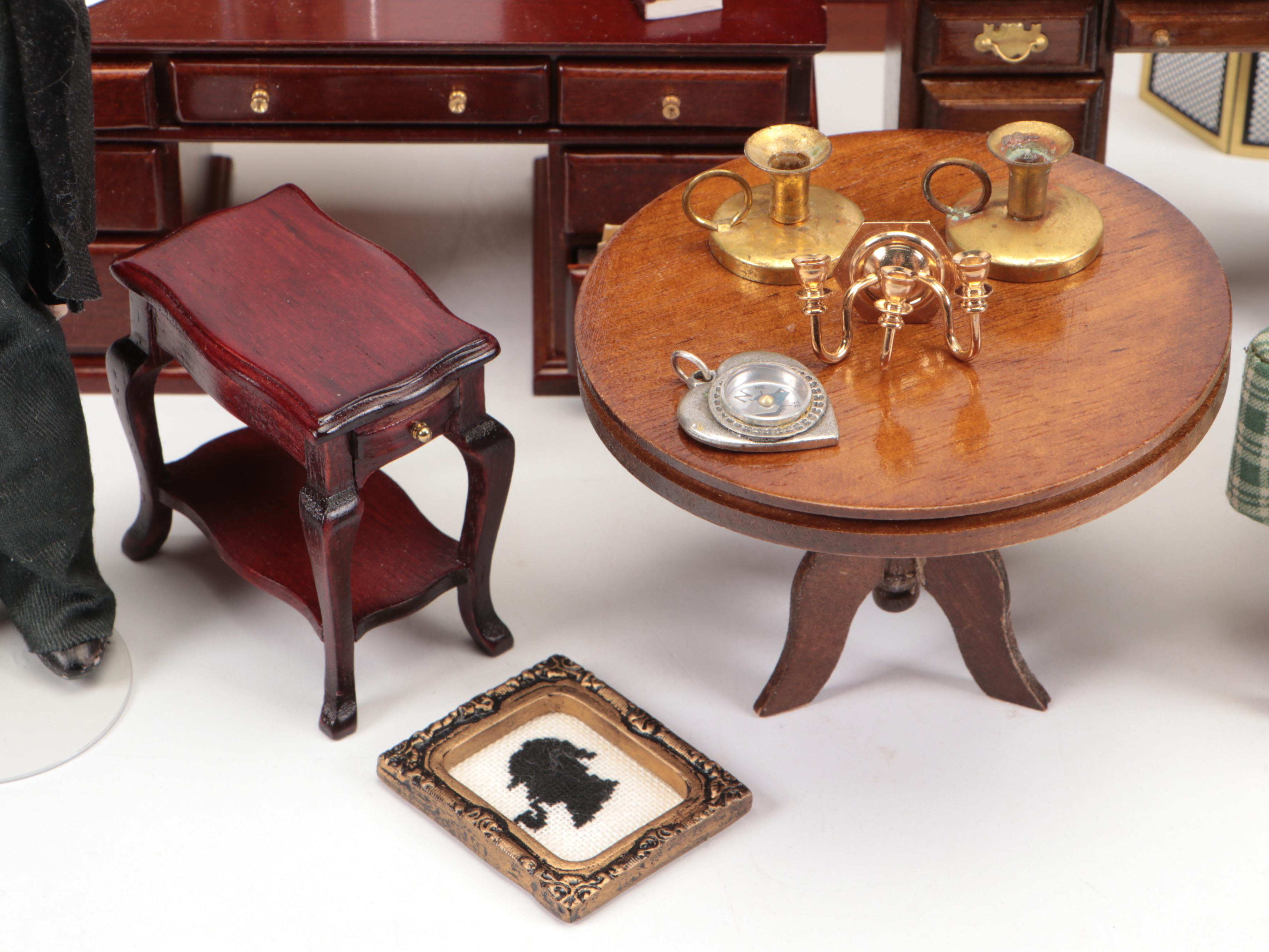 Concord Miniature Wood Table with Other Office-Themed Miniatures