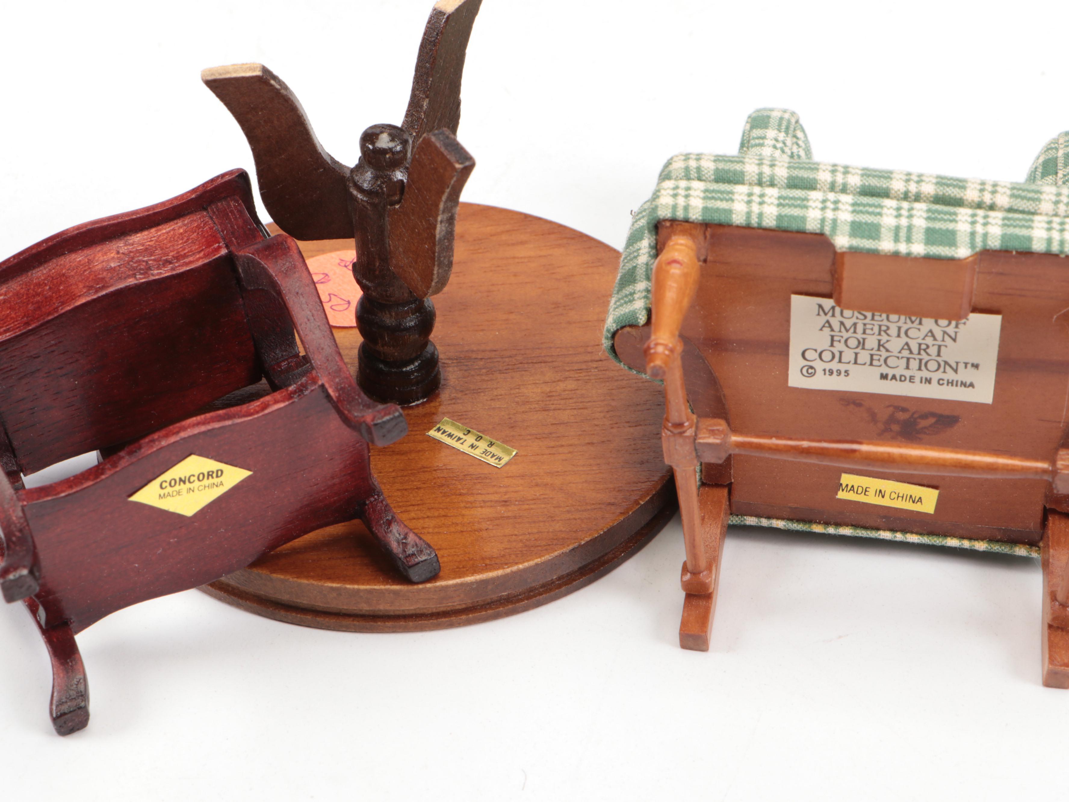 Concord Miniature Wood Table with Other Office-Themed Miniatures