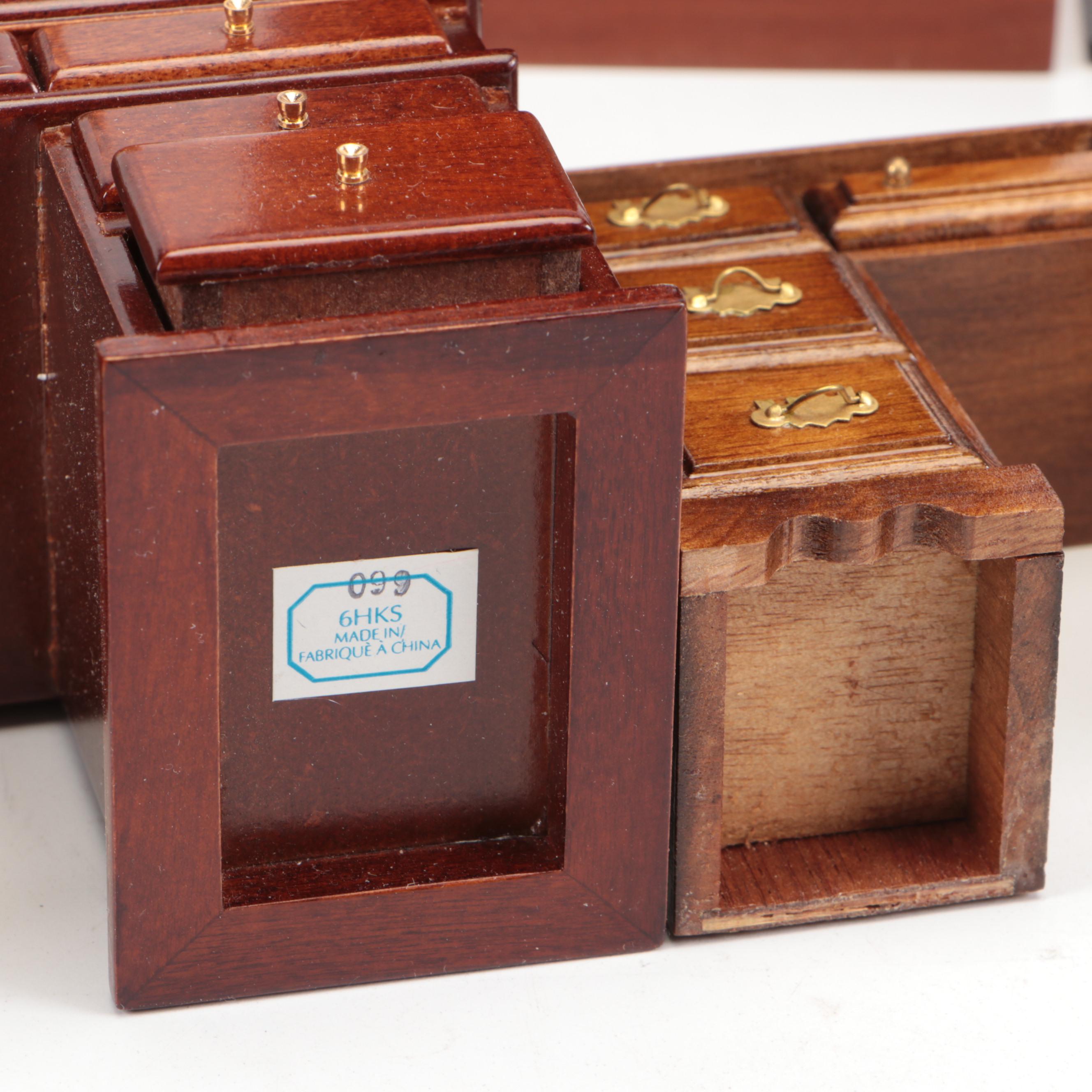 Concord Miniature Wood Table with Other Office-Themed Miniatures