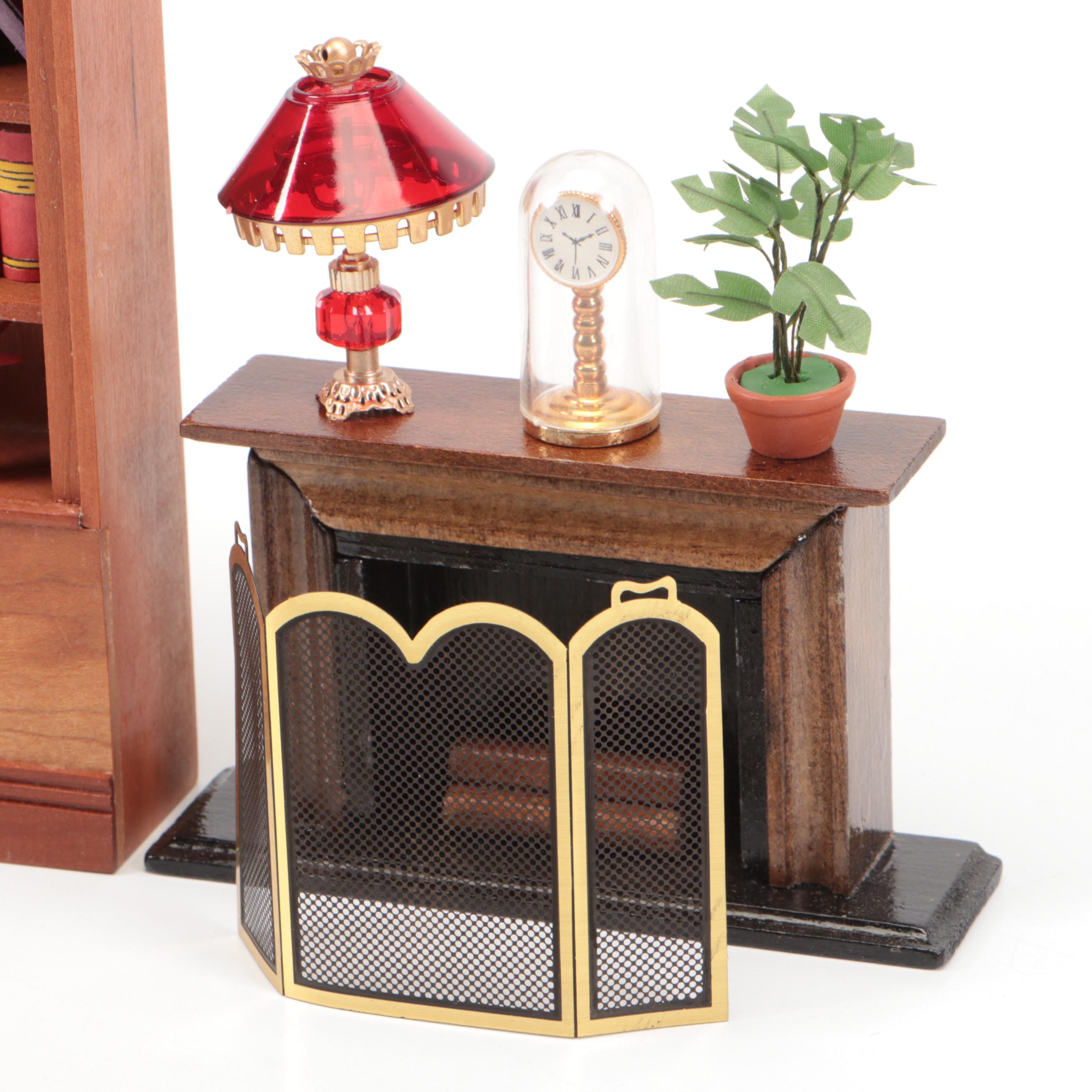 Concord Miniature Wood Table with Other Office-Themed Miniatures