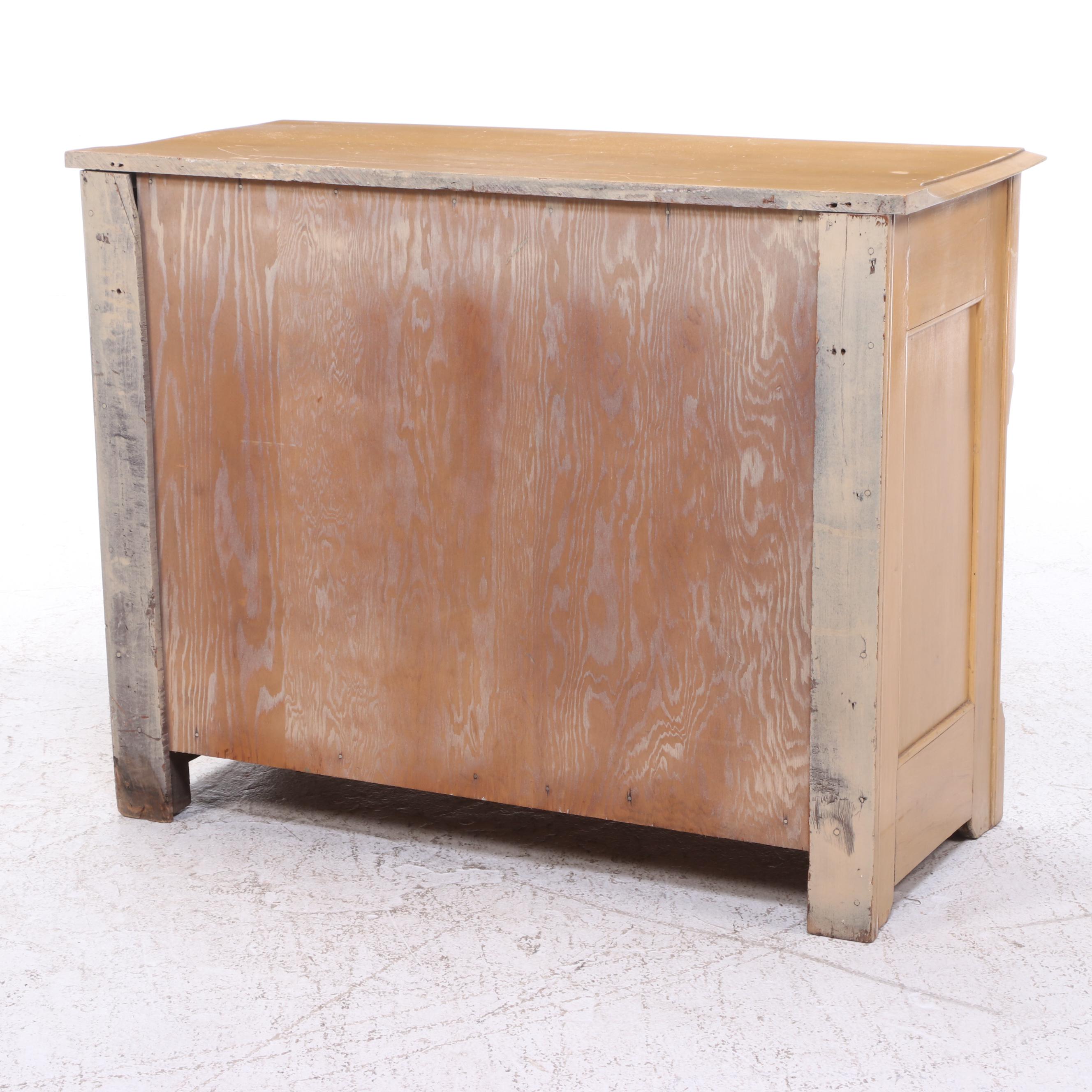 Victorian Buff-Painted Three-Drawer Chest, Late 19th Century