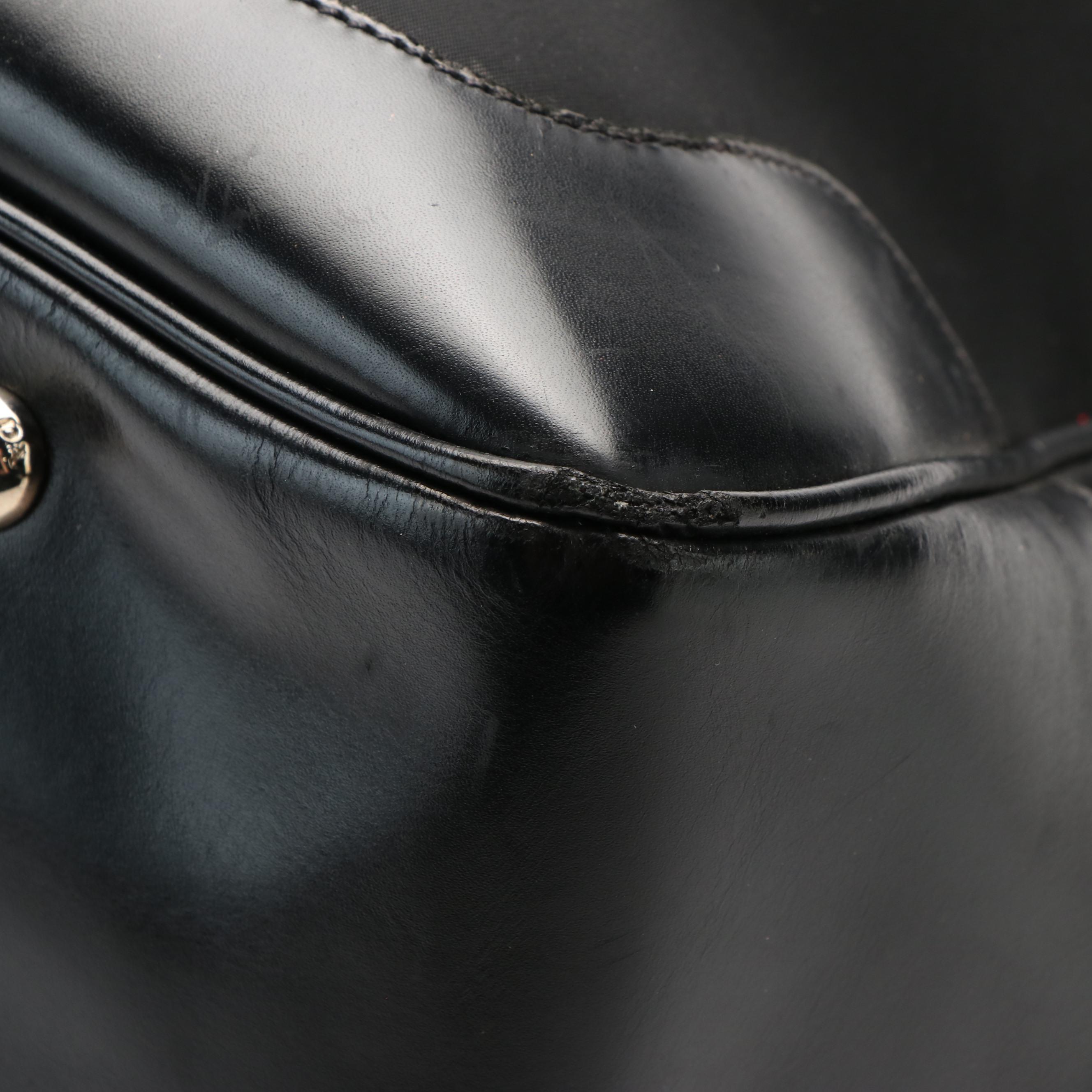 Prada Canapa Satchel Top Handle Bag in Black Tessuto Nylon