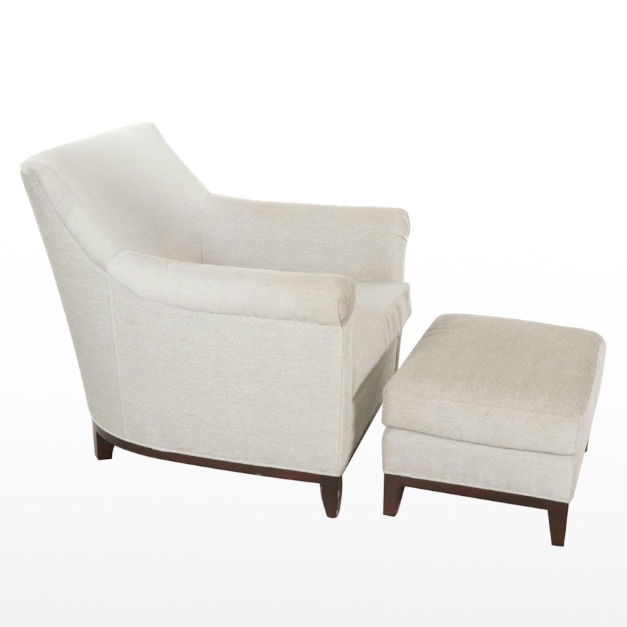 Wesley Hall Contemporary Club Chair and Ottoman