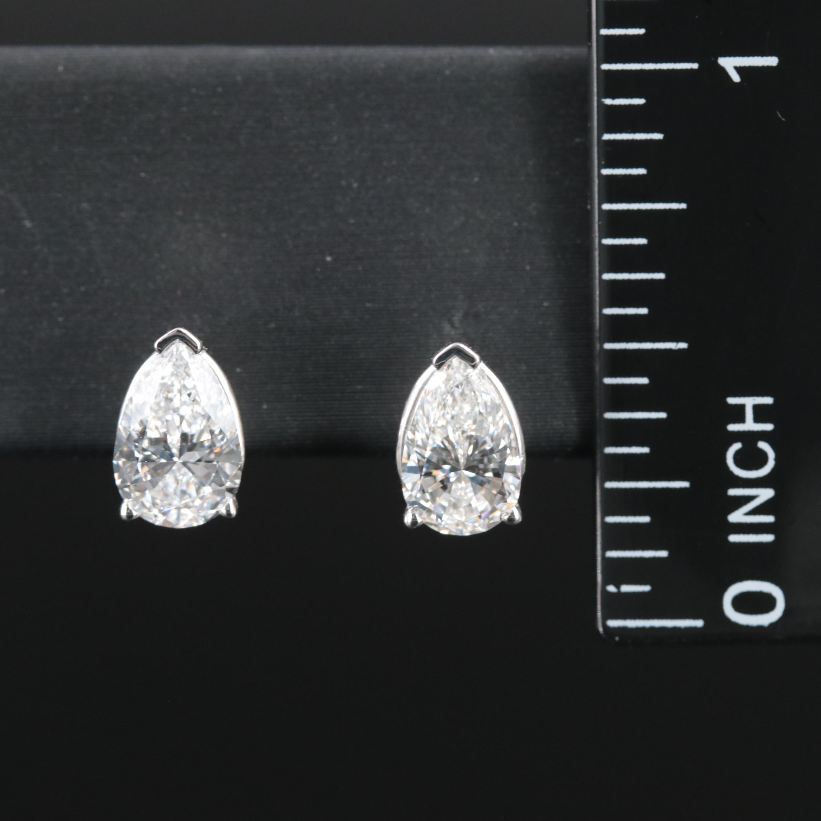 Platinum 2.00 CTW Lab Grown Diamond Stud Earrings with IGI Reports
