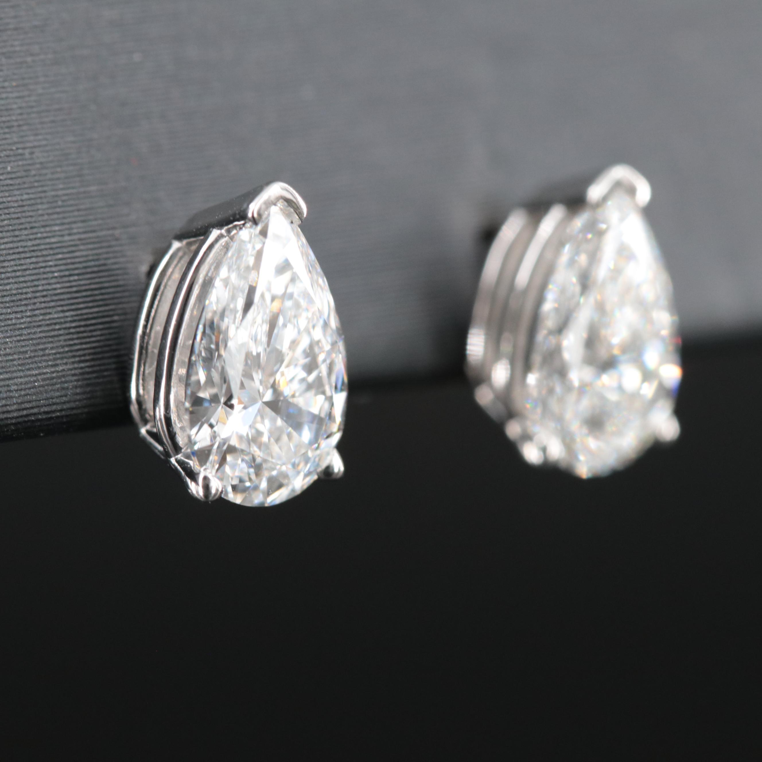 Platinum 2.00 CTW Lab Grown Diamond Stud Earrings with IGI Reports