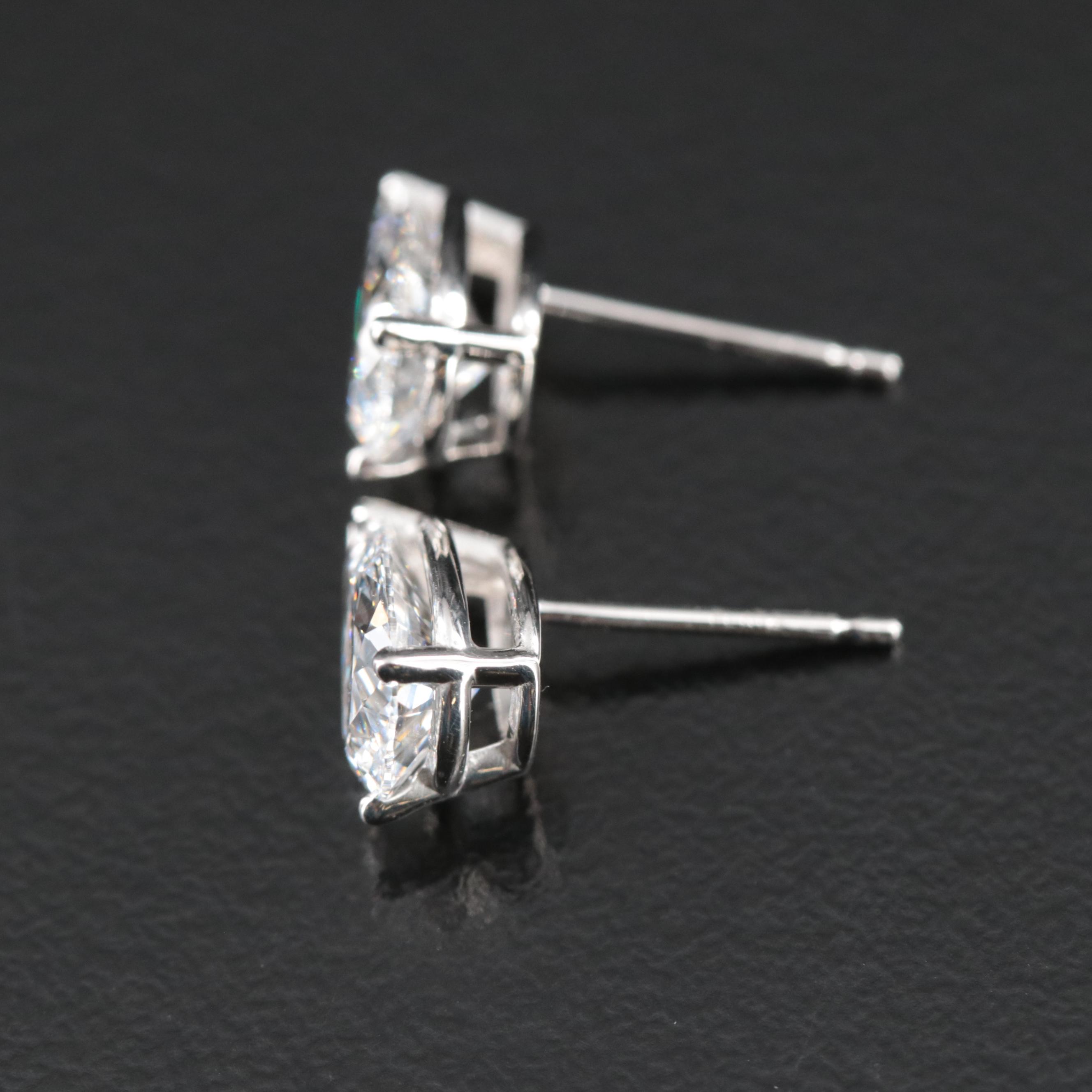Platinum 2.00 CTW Lab Grown Diamond Stud Earrings with IGI Reports