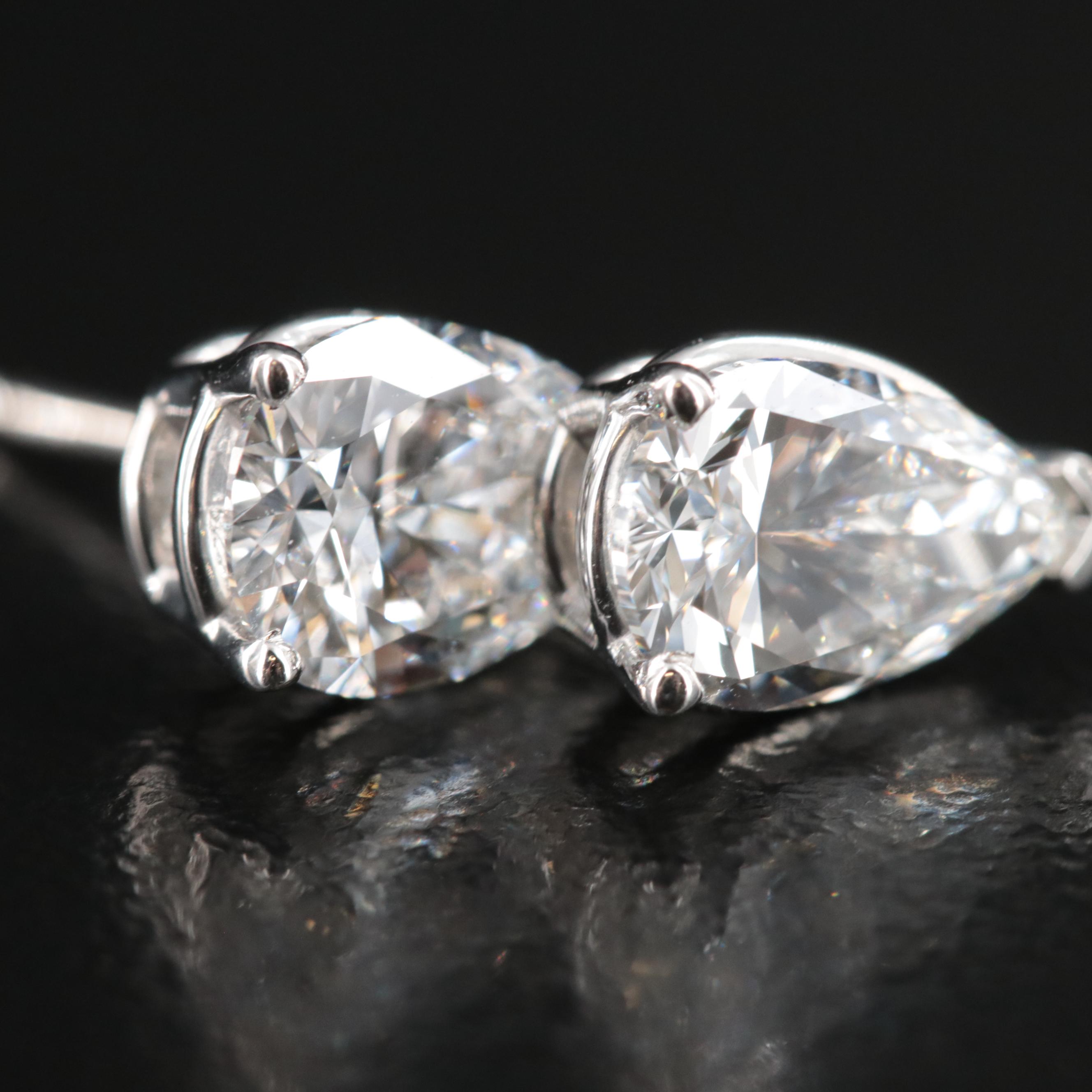 Platinum 2.00 CTW Lab Grown Diamond Stud Earrings with IGI Reports