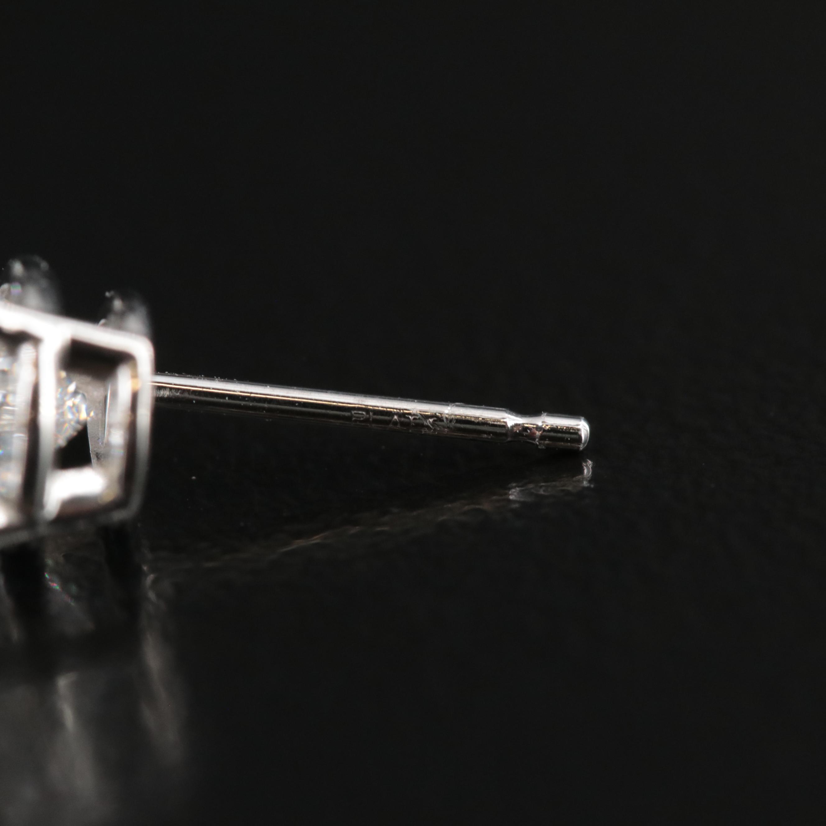 Platinum 2.00 CTW Lab Grown Diamond Stud Earrings with IGI Reports