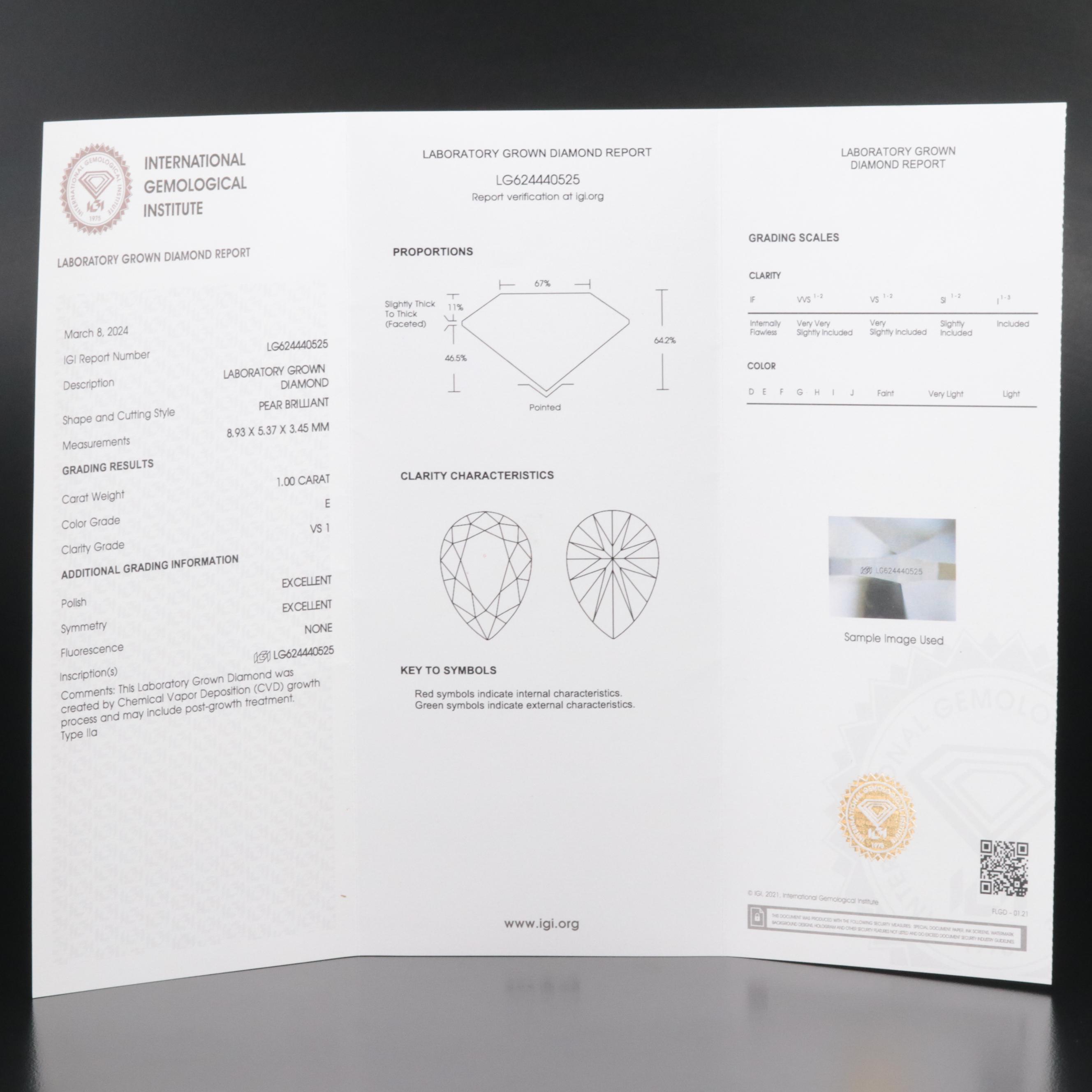 Platinum 2.00 CTW Lab Grown Diamond Stud Earrings with IGI Reports