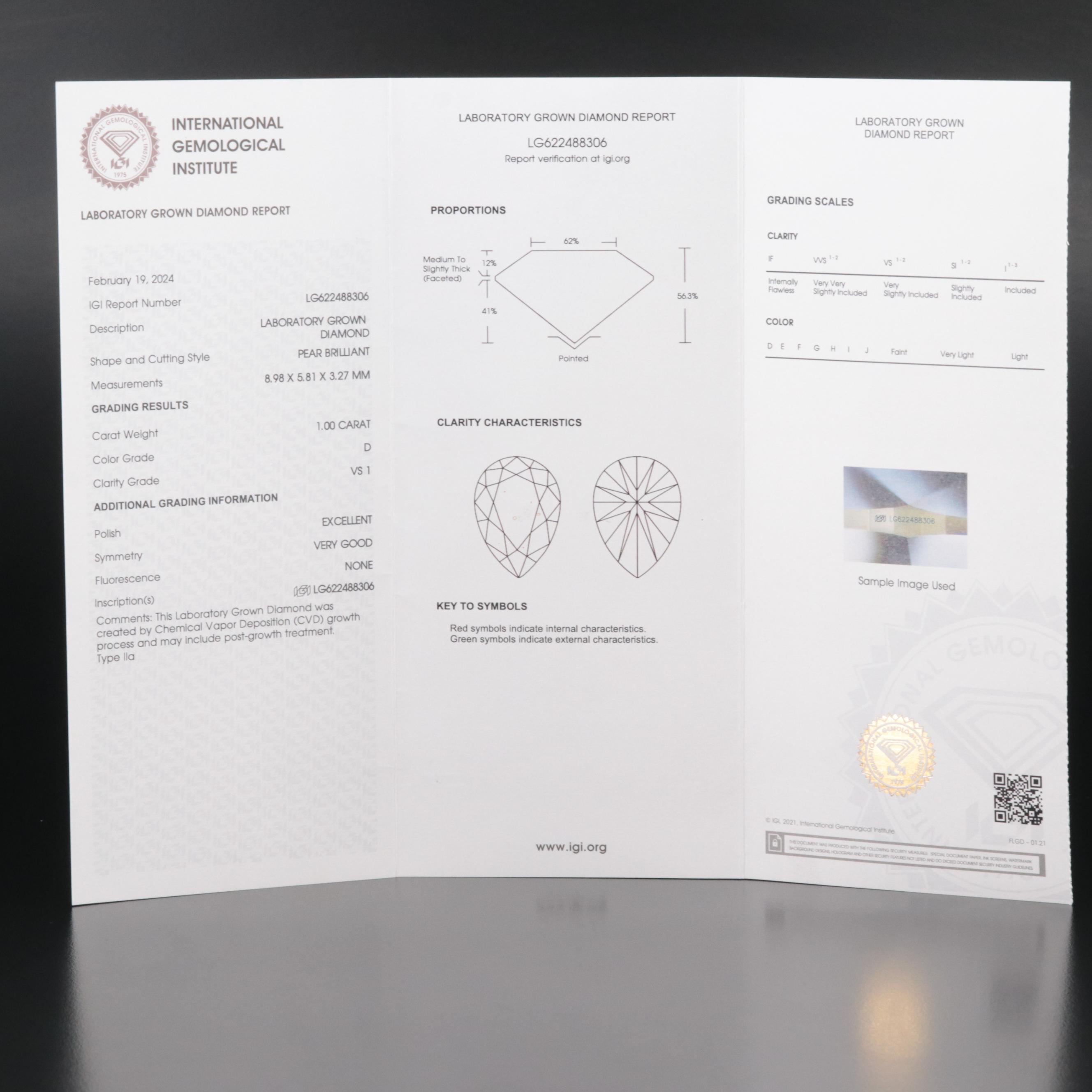 Platinum 2.00 CTW Lab Grown Diamond Stud Earrings with IGI Reports