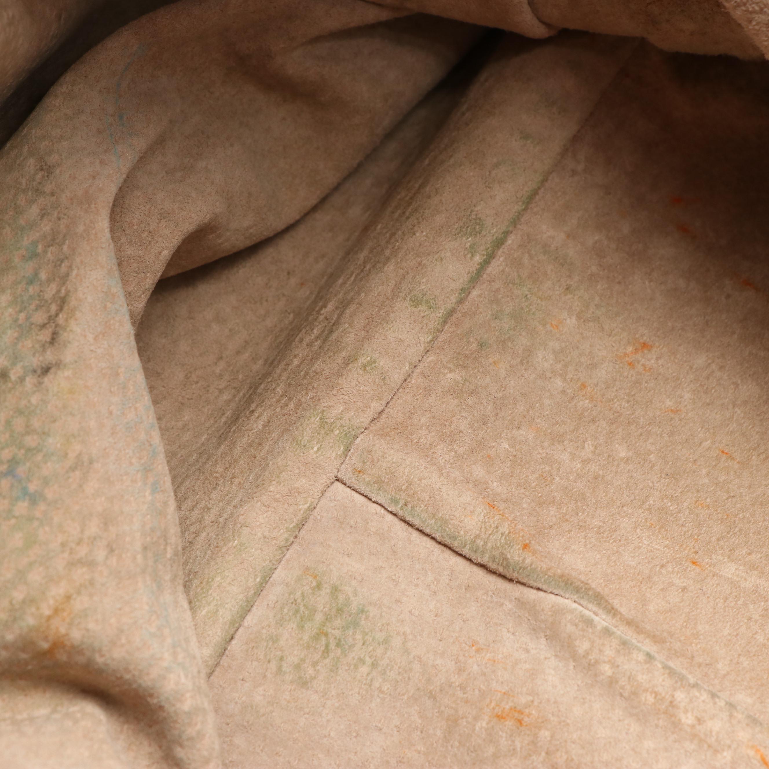 Prada Buckle Natural Beige Leather Hobo Bag