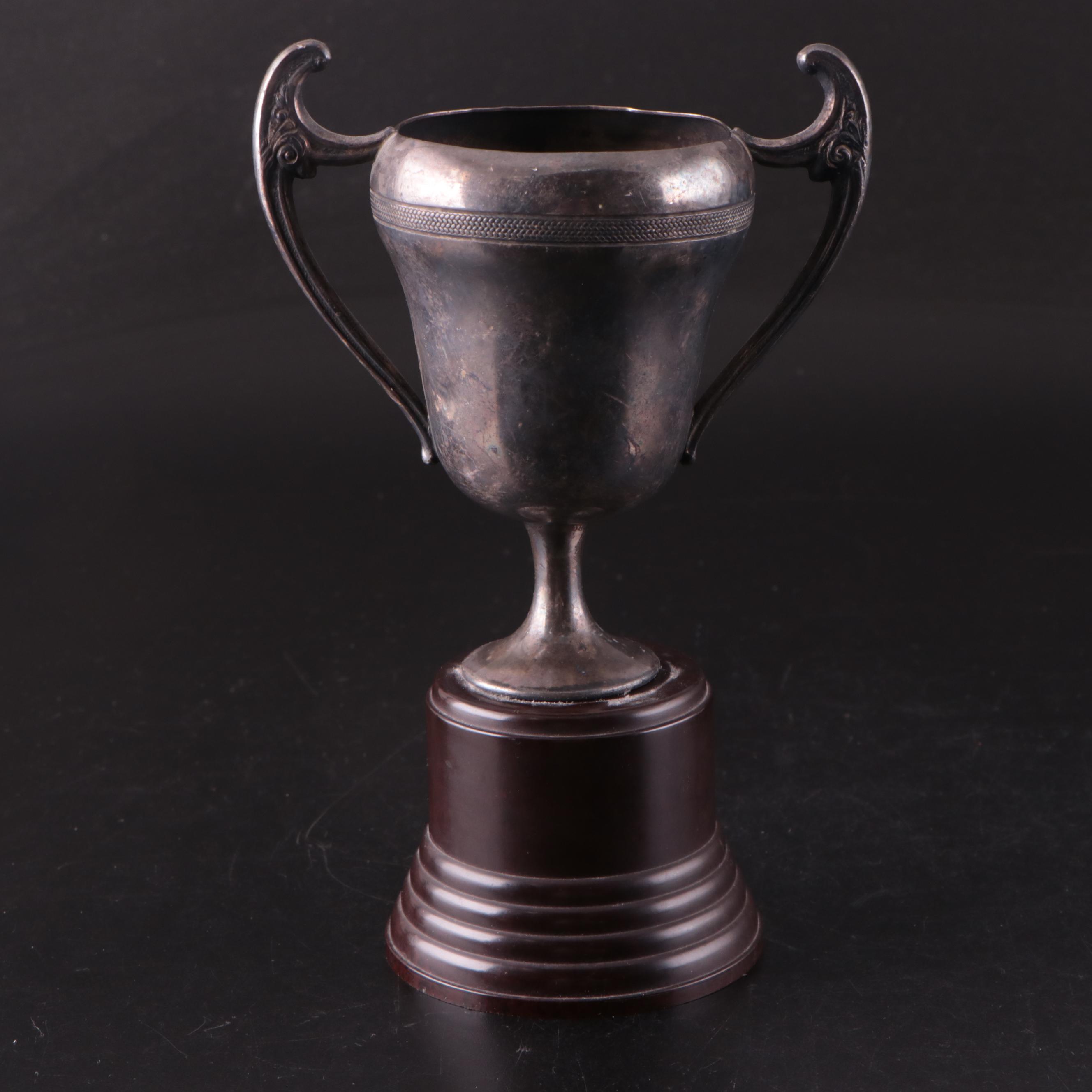 Vintage Tennis Trophies Featuring Men's Singles and Mixed Doubles Awards