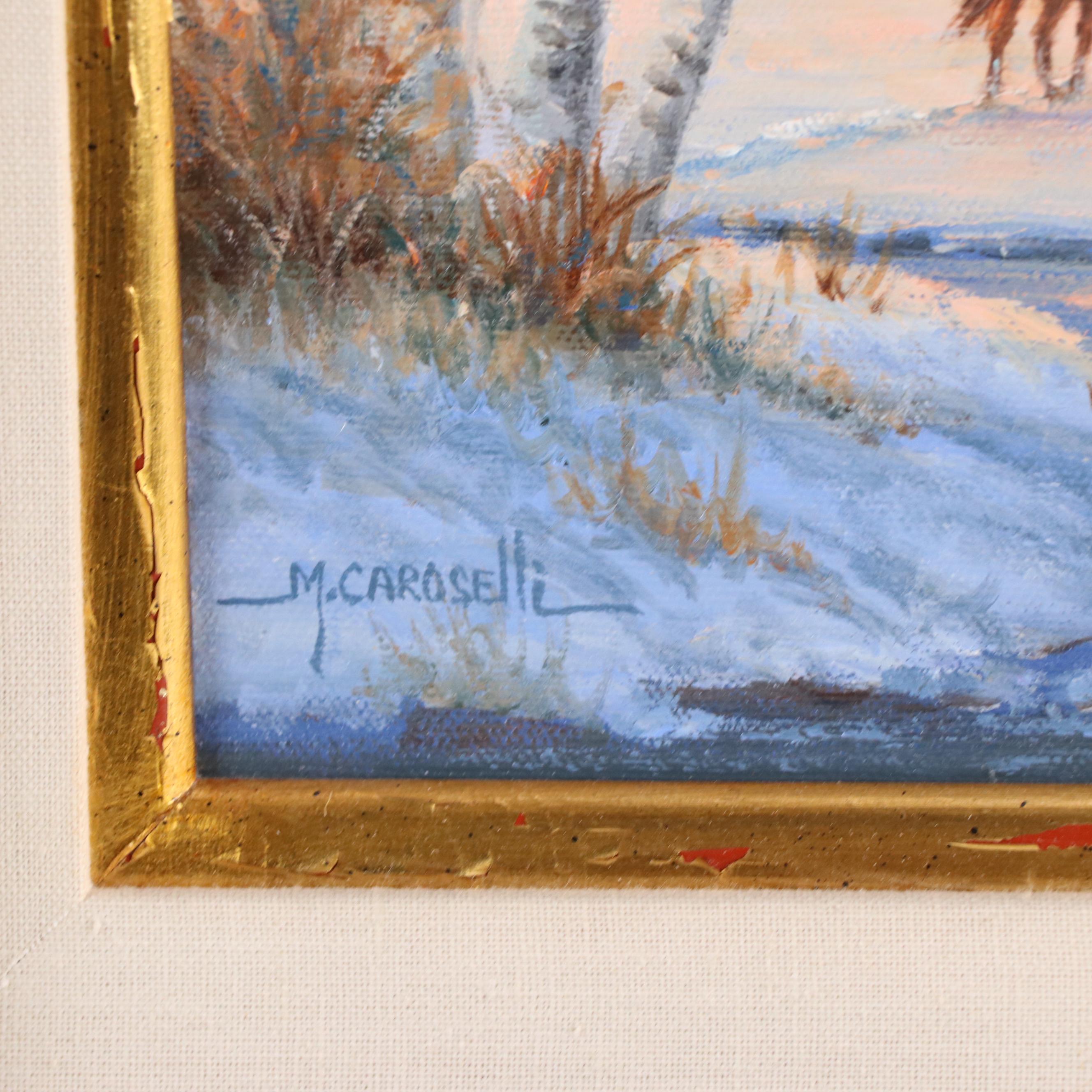 Marianne Caroselli Oil Painting of Native American Encampment