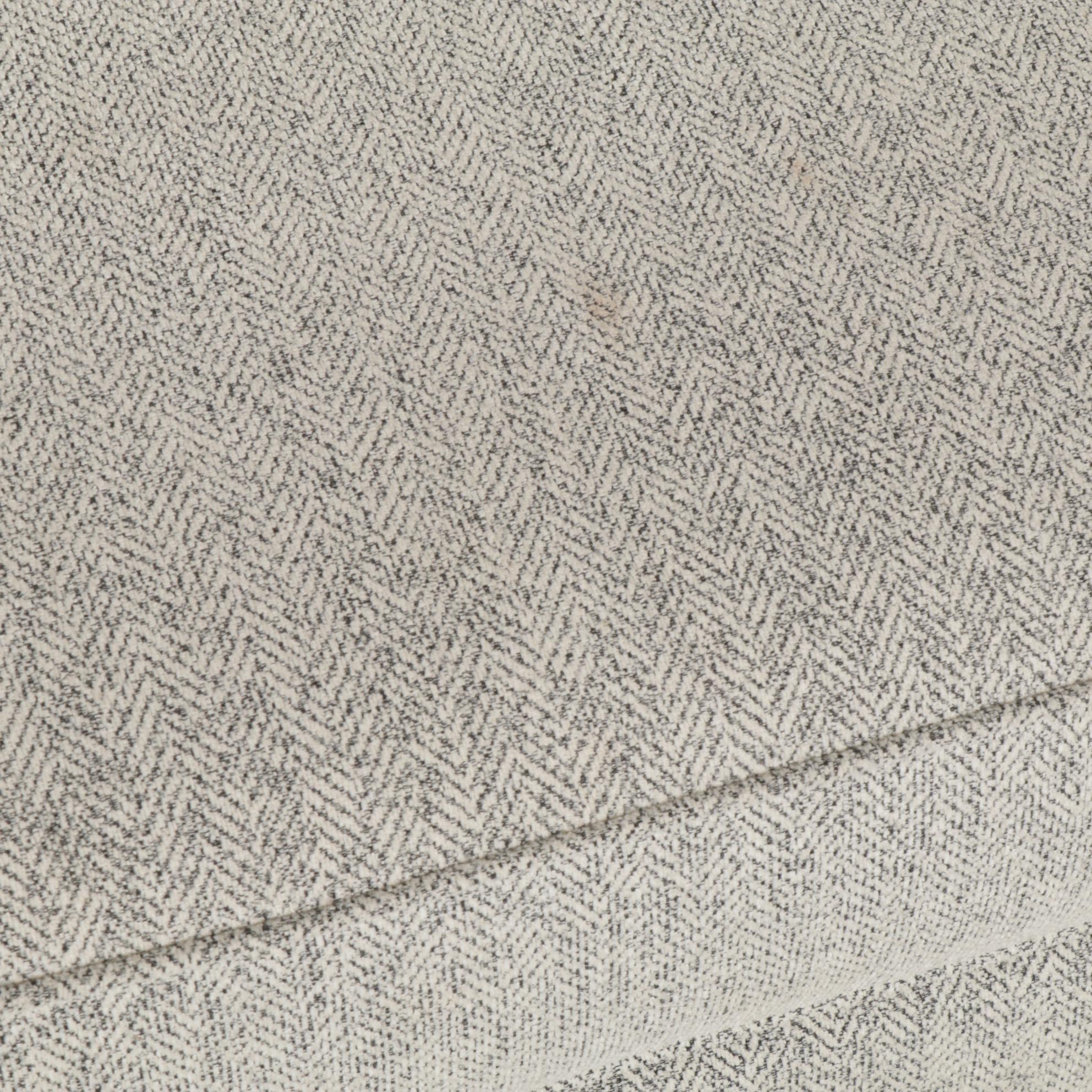 Herringbone-Pattern Upholstered Storage Ottoman on Casters