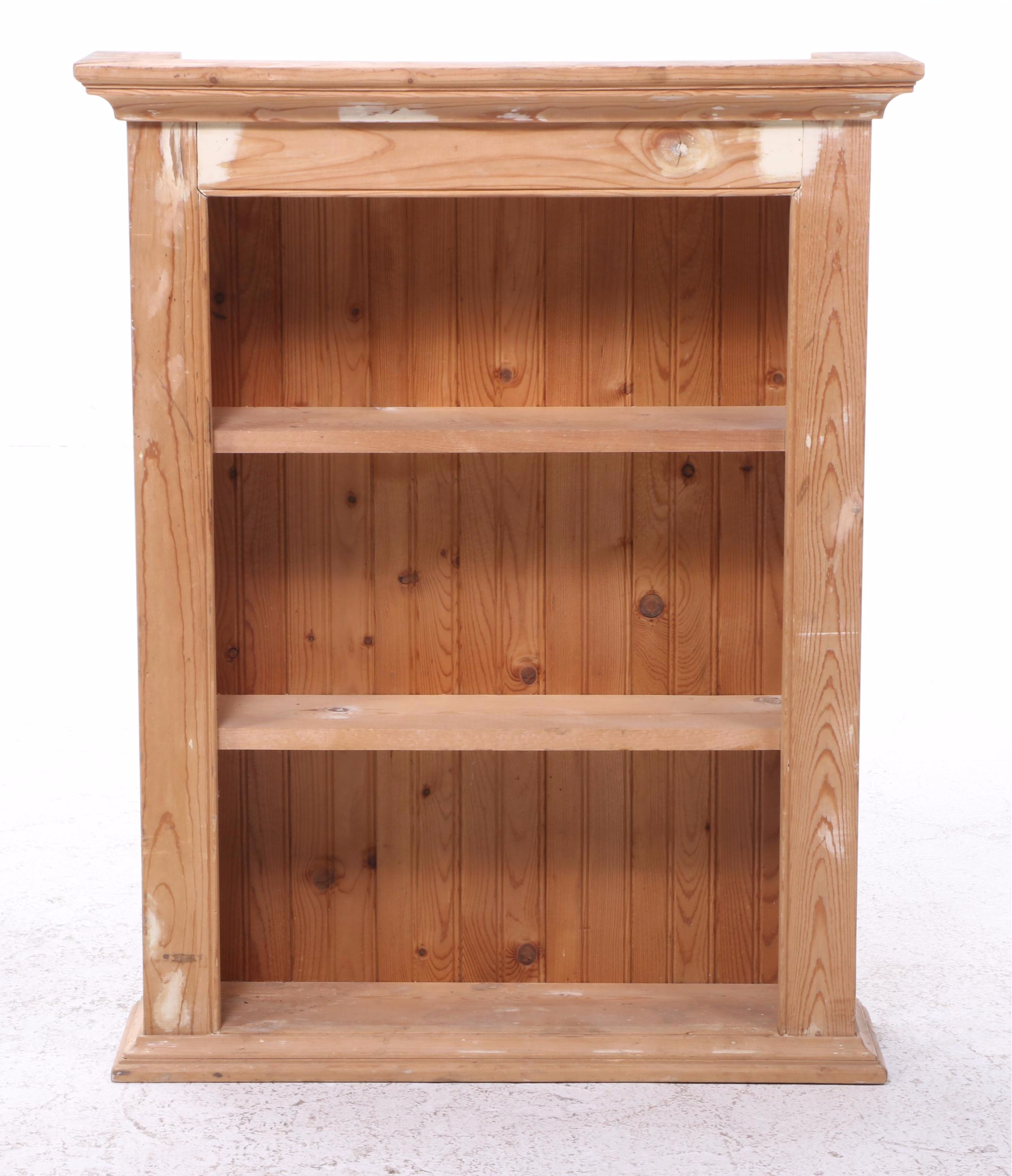 Victorian Style Pine Three-Shelf Bookcase