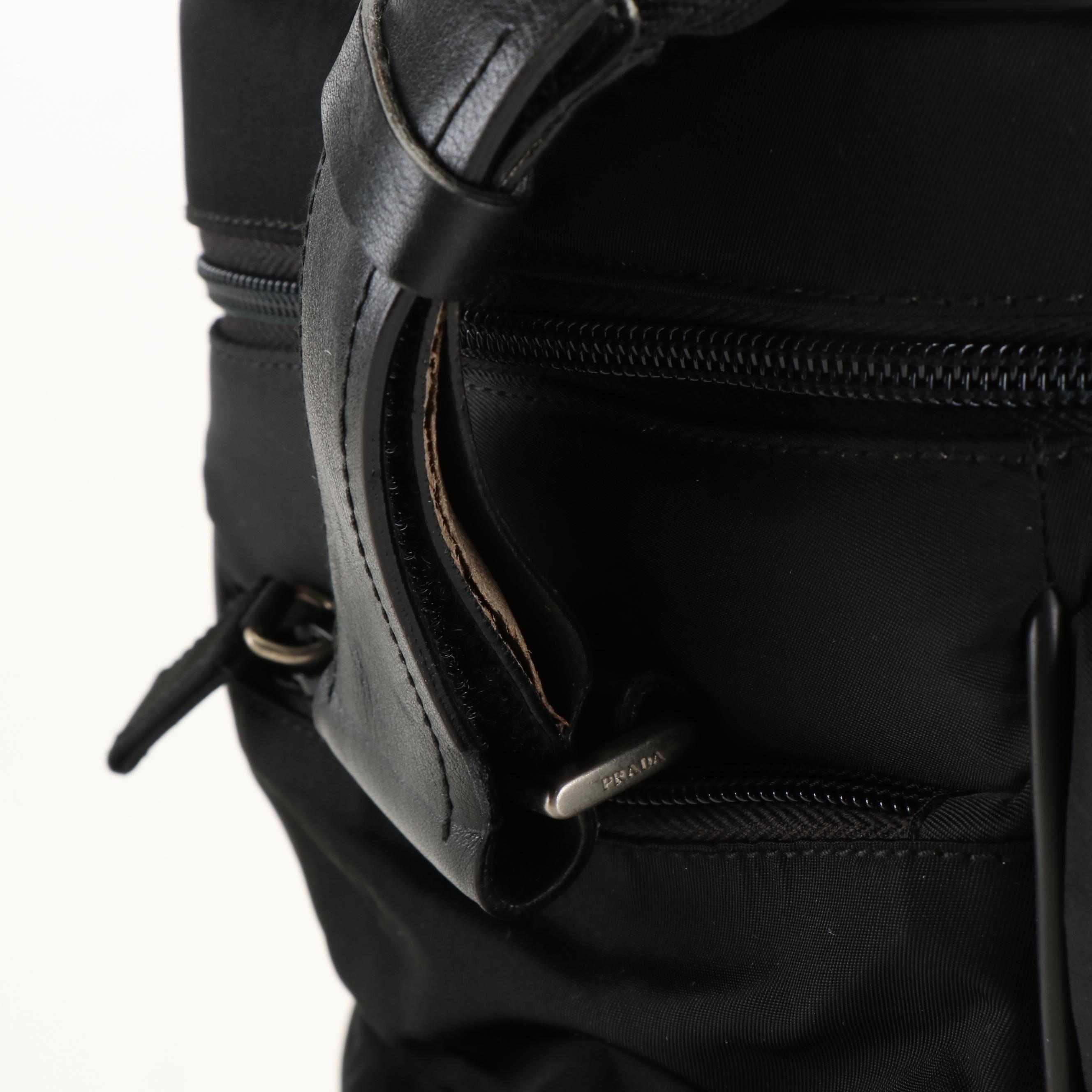 Prada Tessuto Black Nylon Travel Zip Around Travel Tote Bag