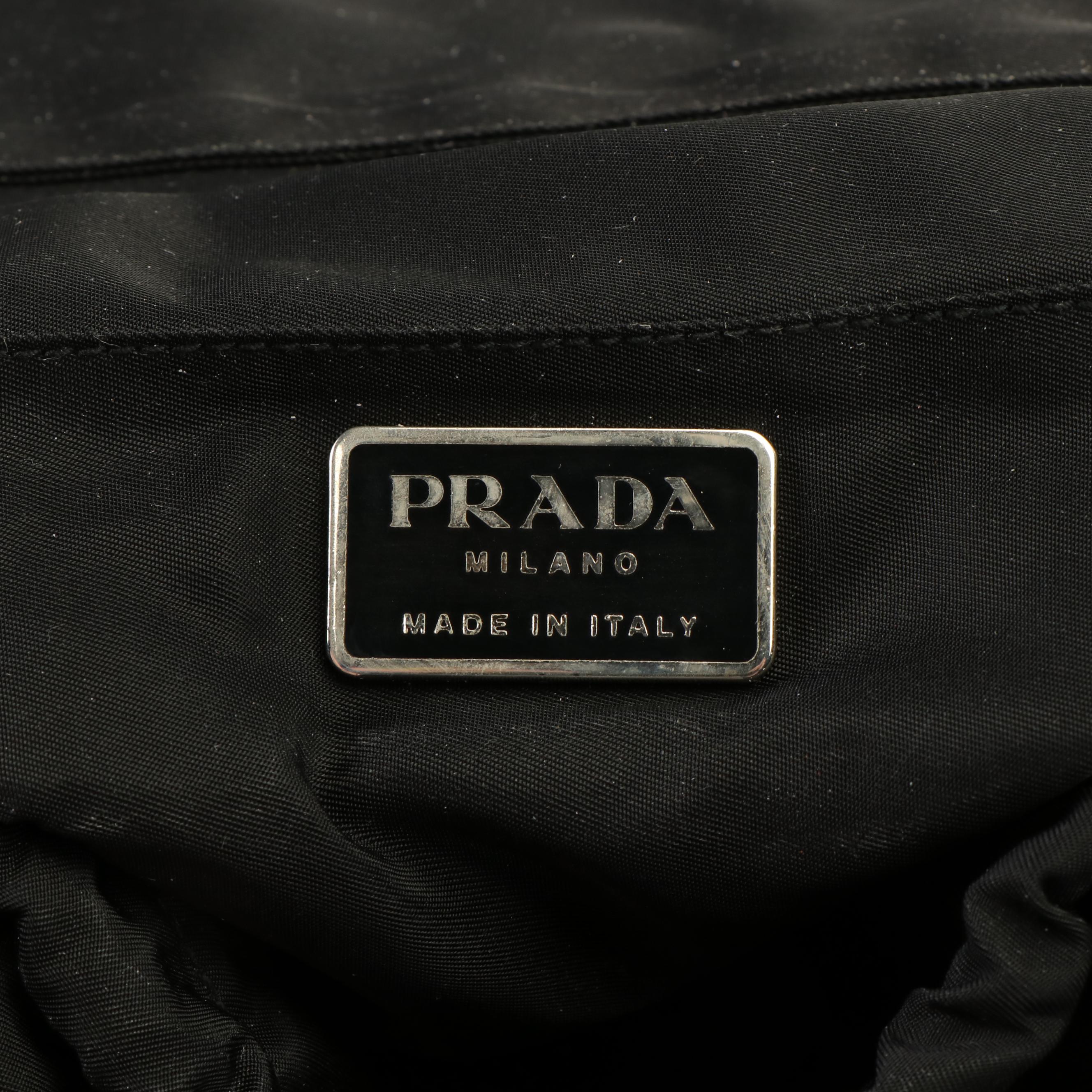 Prada Tessuto Black Nylon Travel Zip Around Travel Tote Bag