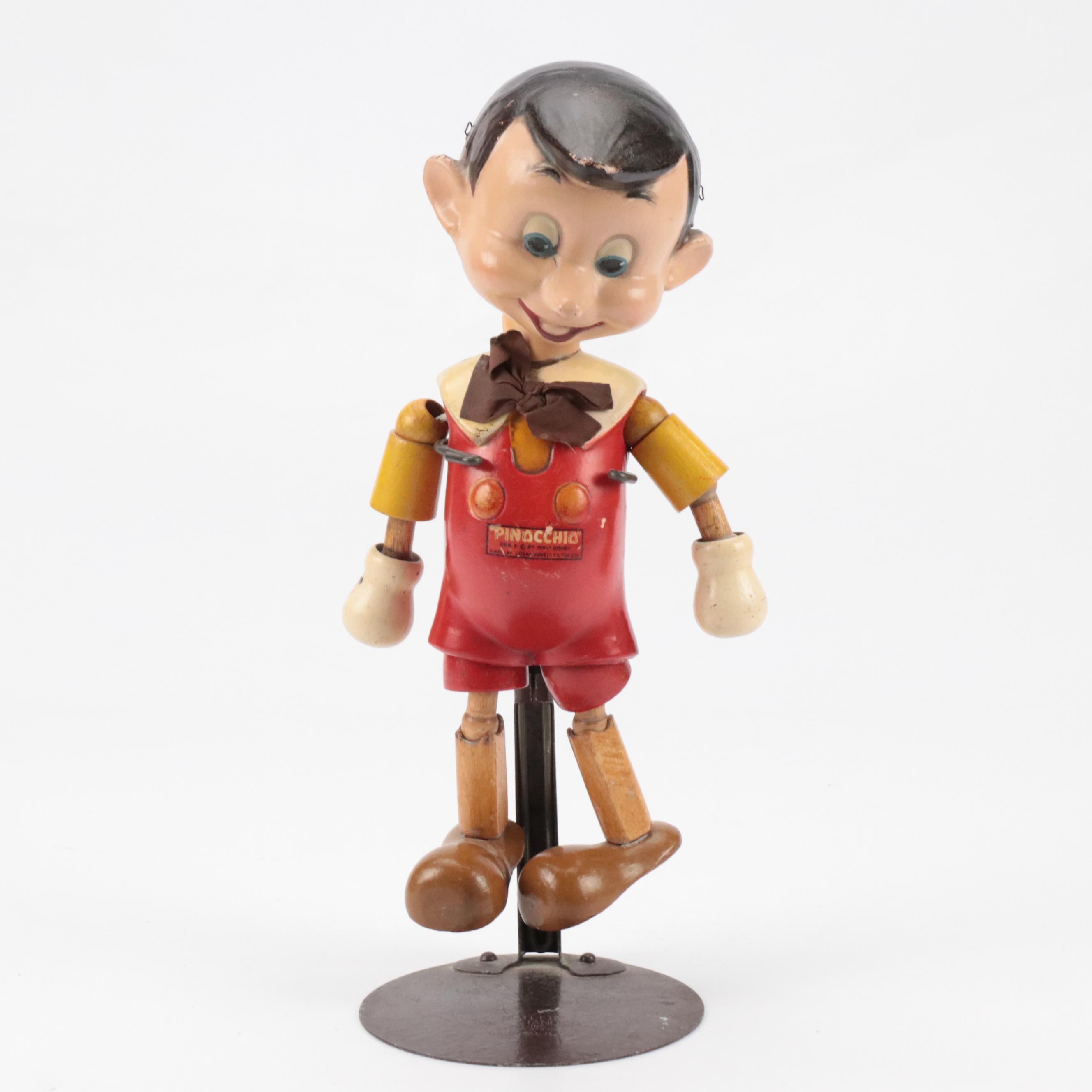Ideal Novelty & Toy Co. Pinocchio Jointed Doll, Mid-20th Century