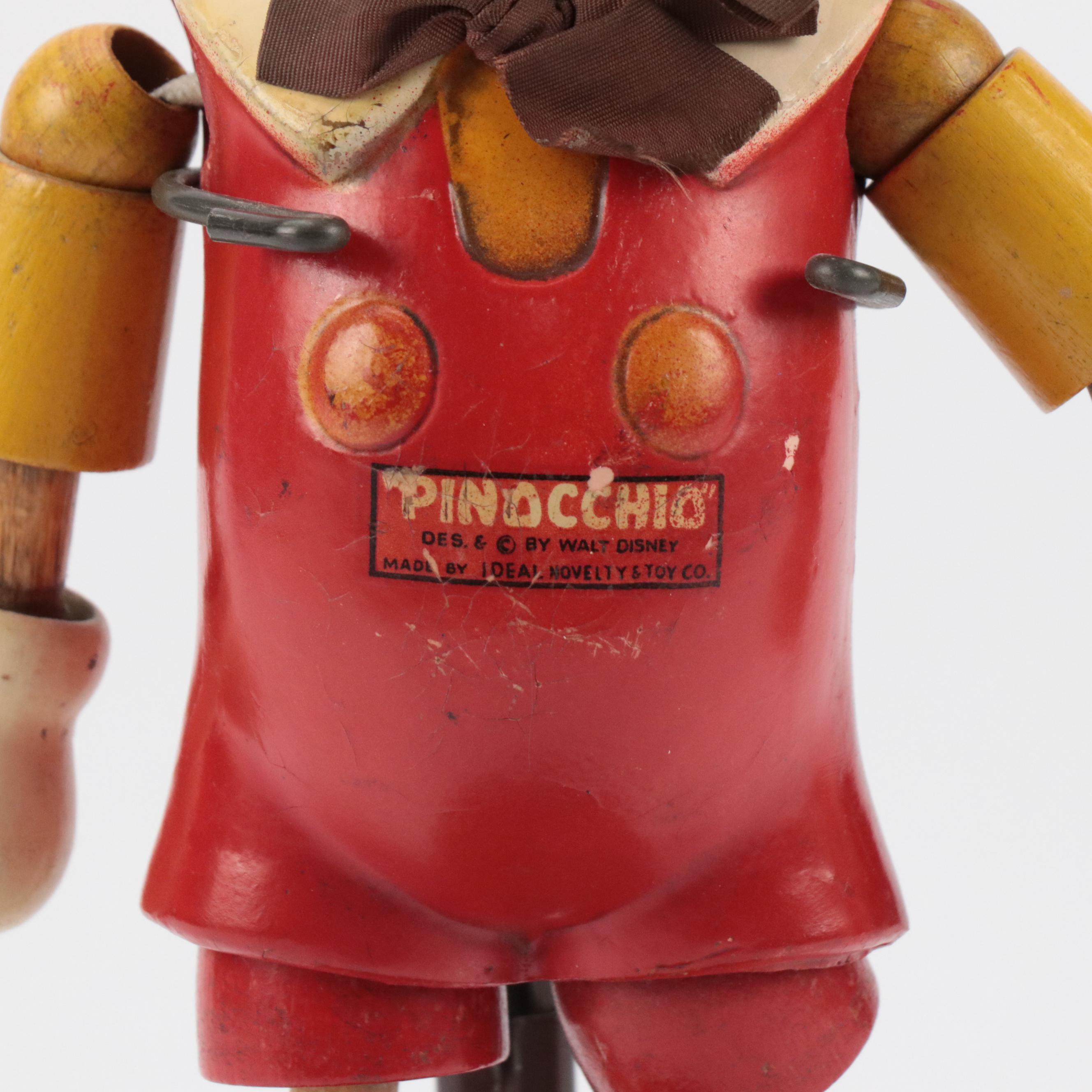Ideal Novelty & Toy Co. Pinocchio Jointed Doll, Mid-20th Century