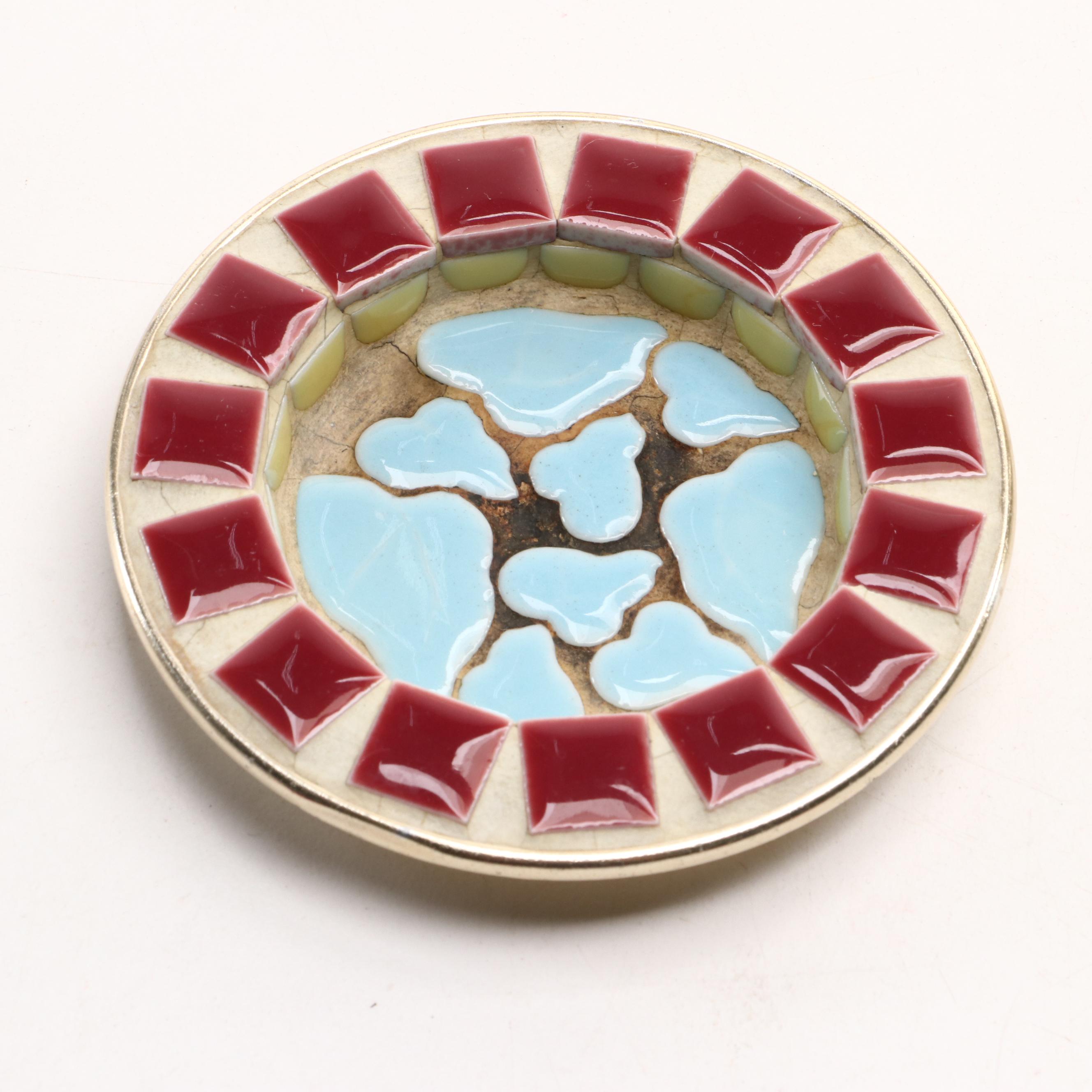MCM Atomic Style and Other Ceramic, Mosaic Ashtrays, Glass Ornament