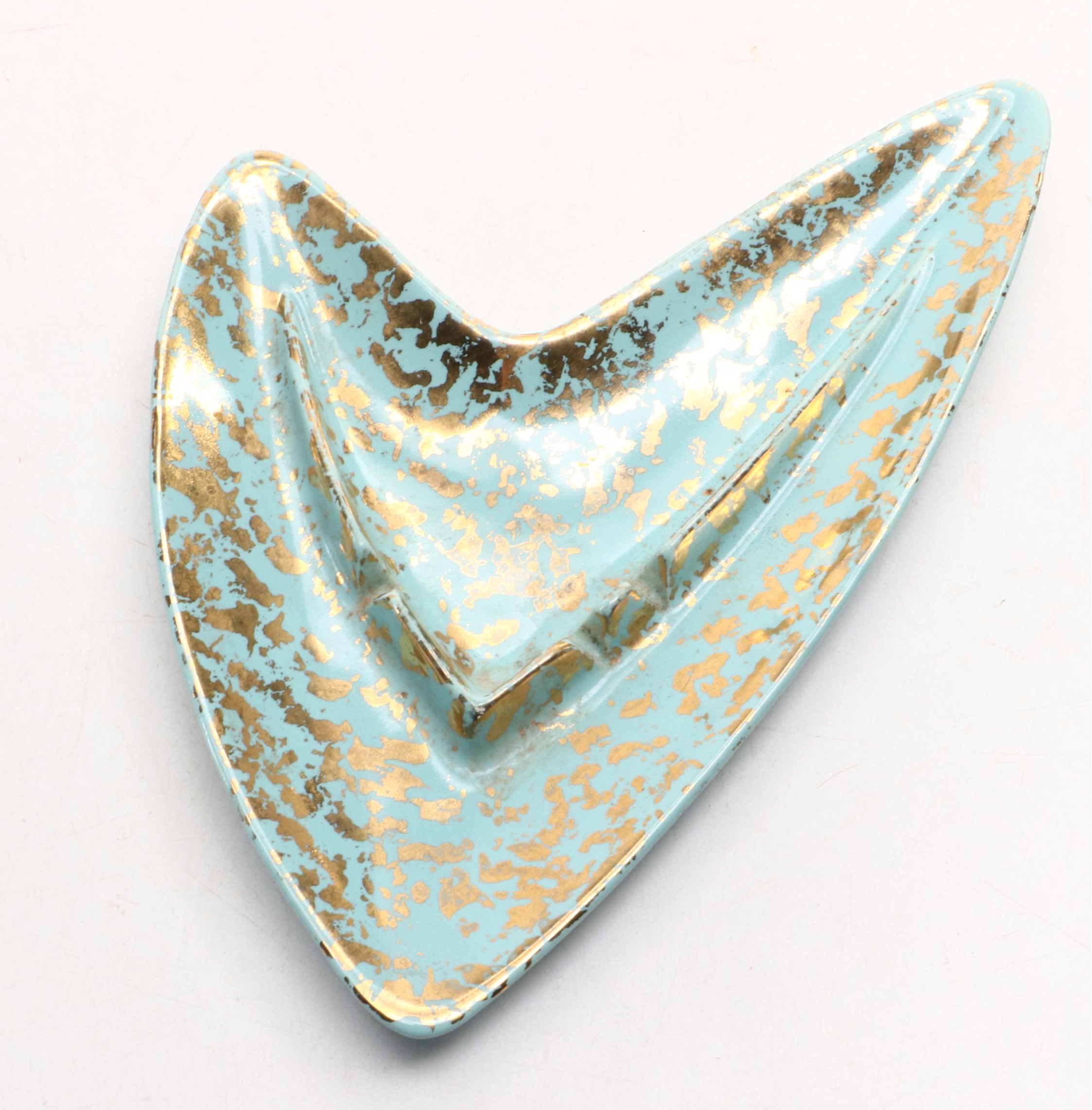 MCM Atomic Style and Other Ceramic, Mosaic Ashtrays, Glass Ornament