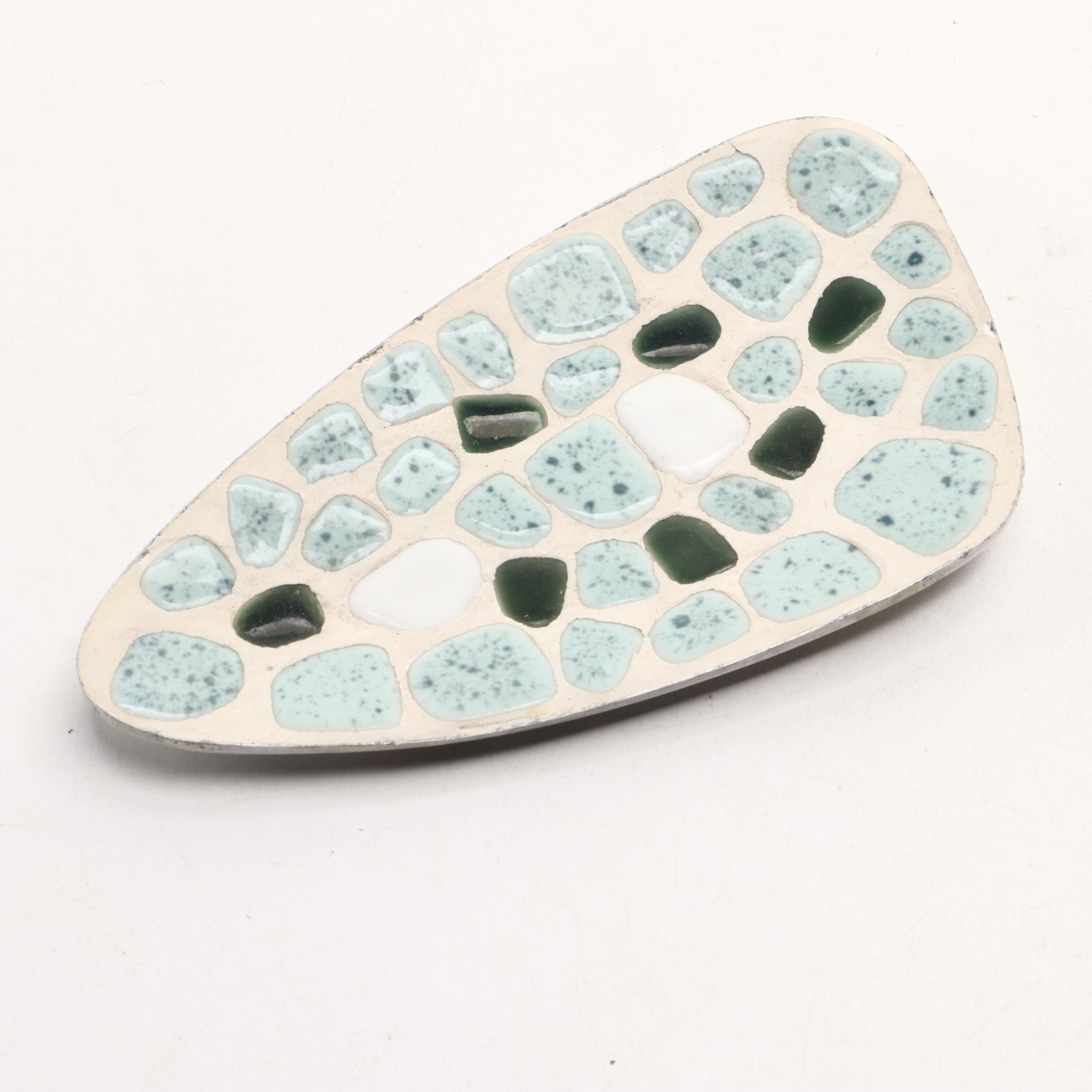 MCM Atomic Style and Other Ceramic, Mosaic Ashtrays, Glass Ornament