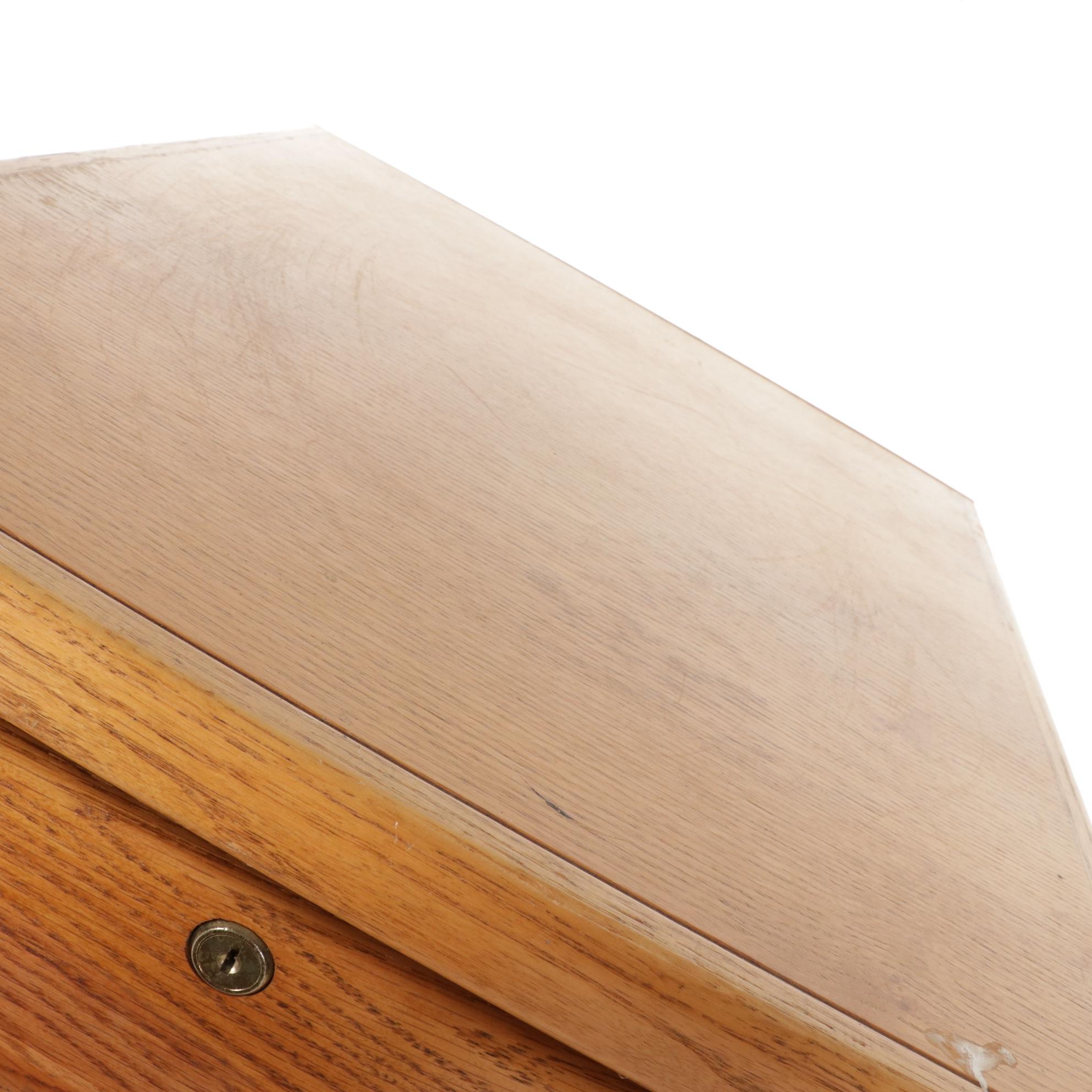 Oak Four-Drawer Filing Cabinet