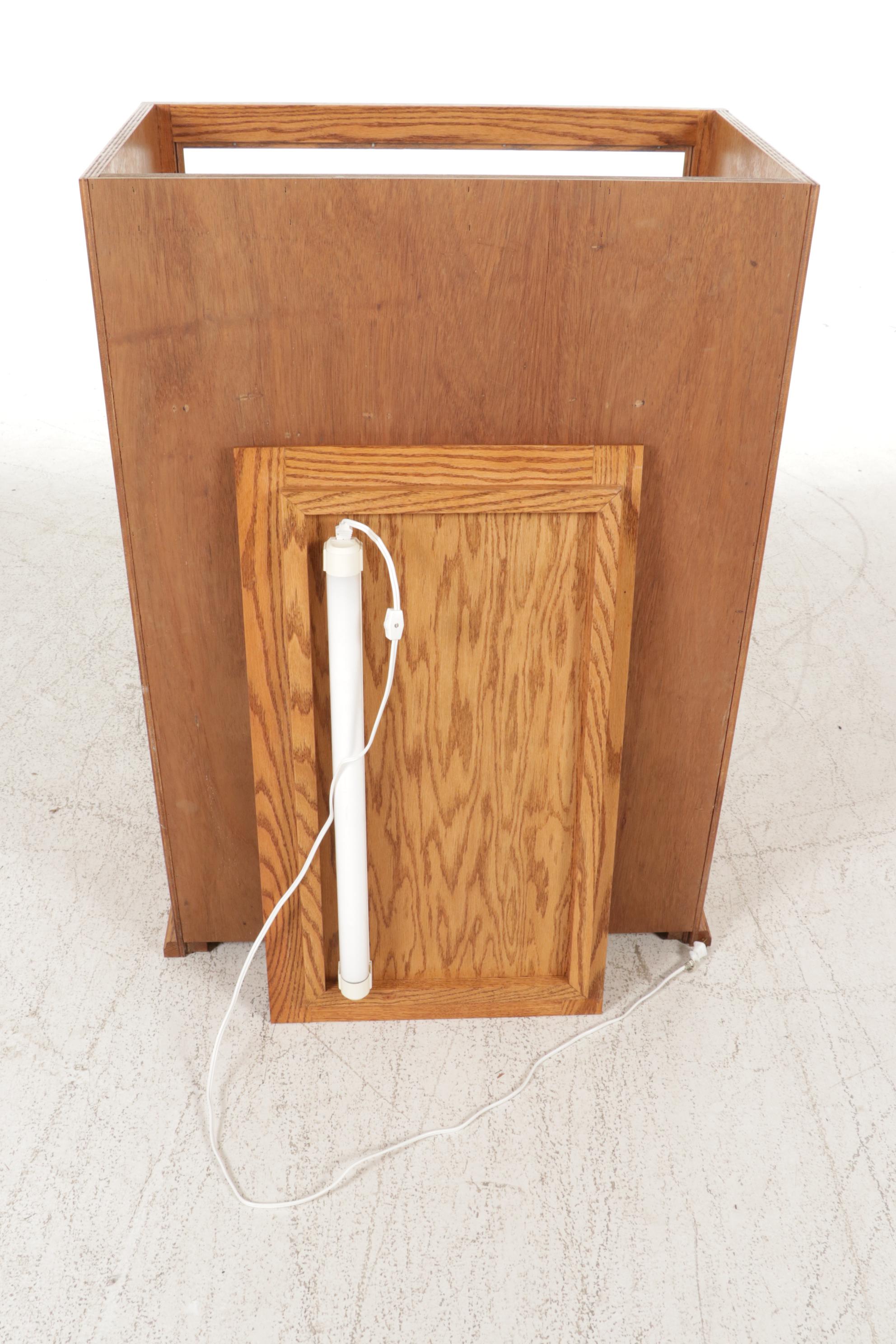 Oak Illuminated Display Case, 21st Century