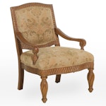 Bernhardt Baroque Style Walnut-Stained and Rope-Carved Armchair
