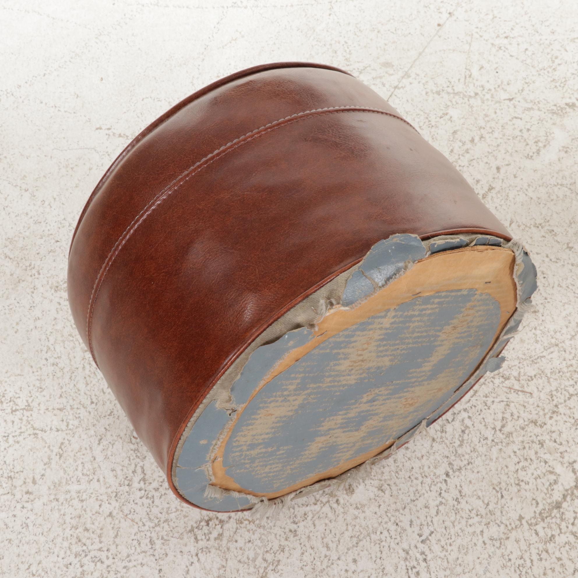 Bombay Company Tilt-Top End Table Plus Faux Leather Ottoman