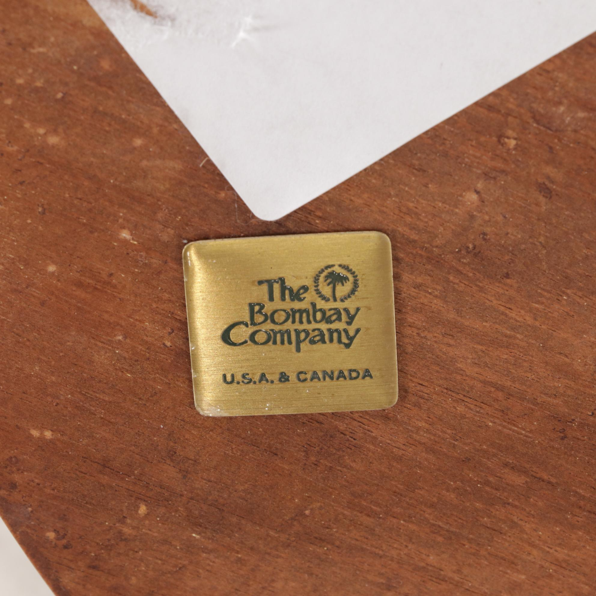 Bombay Company Tilt-Top End Table Plus Faux Leather Ottoman