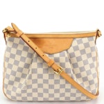 Louis Vuitton Siracusa PM Crossbody Bag in Damier Azur Coated Canvas