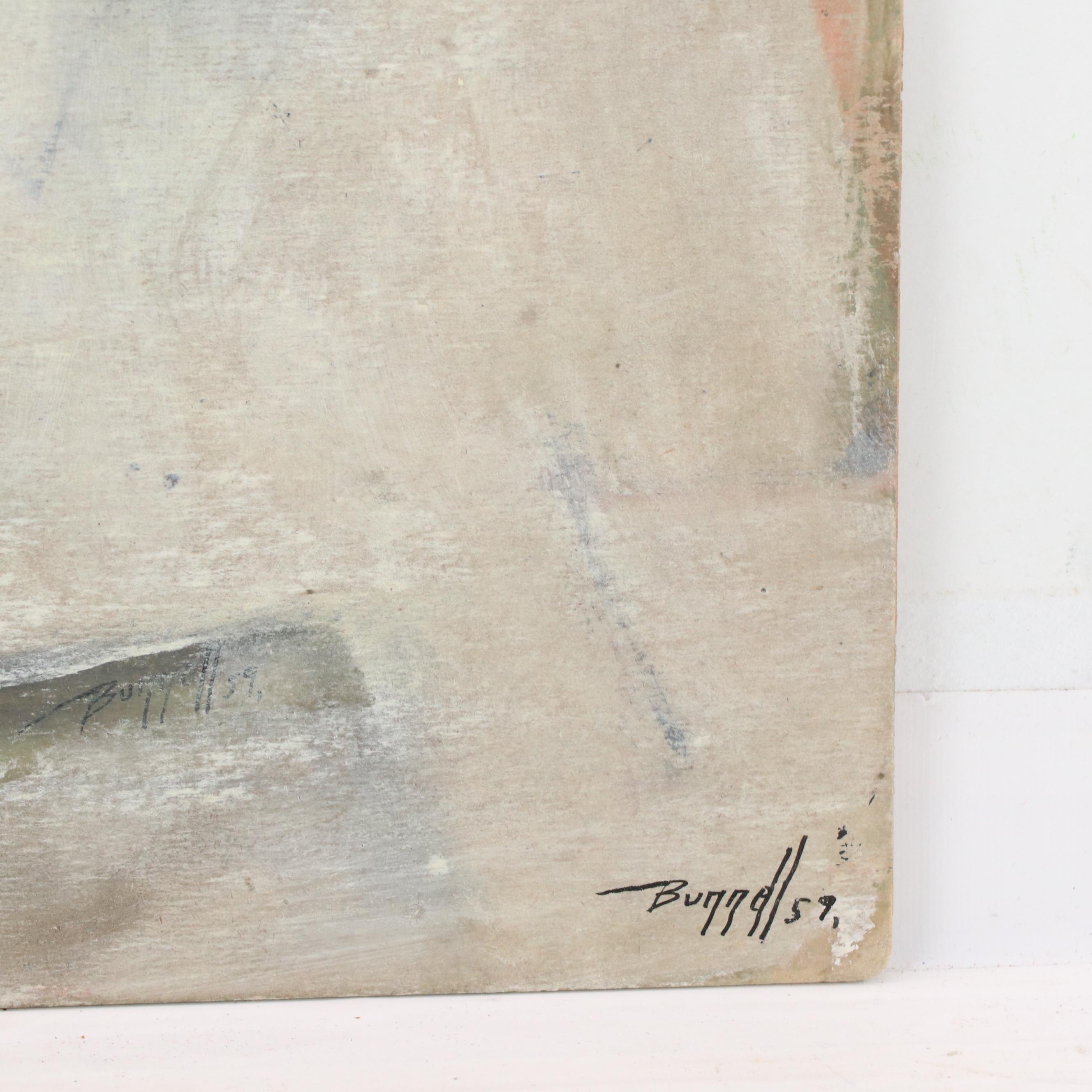 Charles Ragland Bunnell Modernist Abstract Oil Painting, 1959