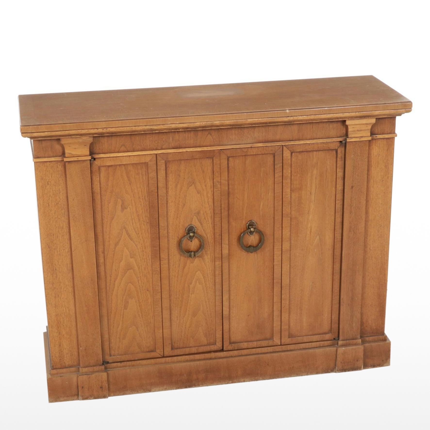 Thomasville Italian Neoclassical Style Walnut Console Cabinet, 1960s