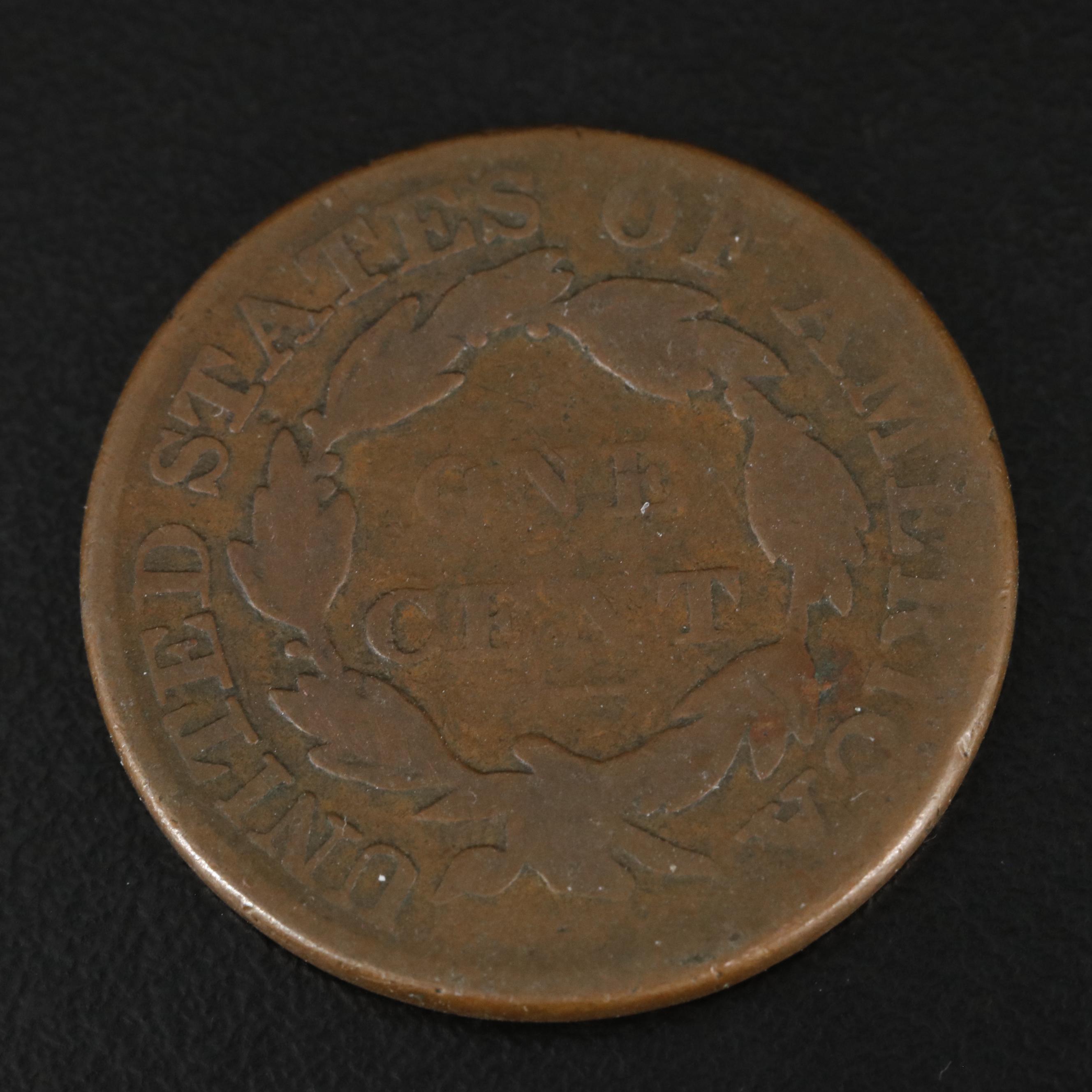 Collection of Six U.S. Type Coins with an 1827 Large Cent