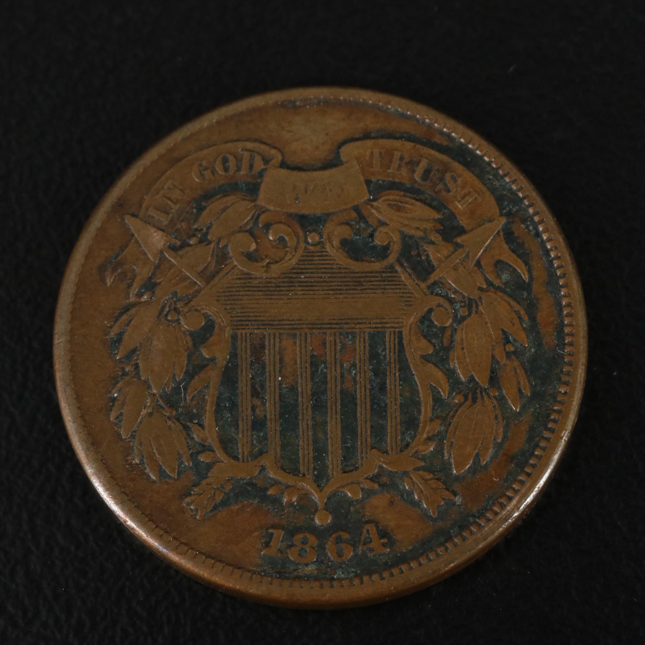 Collection of Six U.S. Type Coins with an 1827 Large Cent