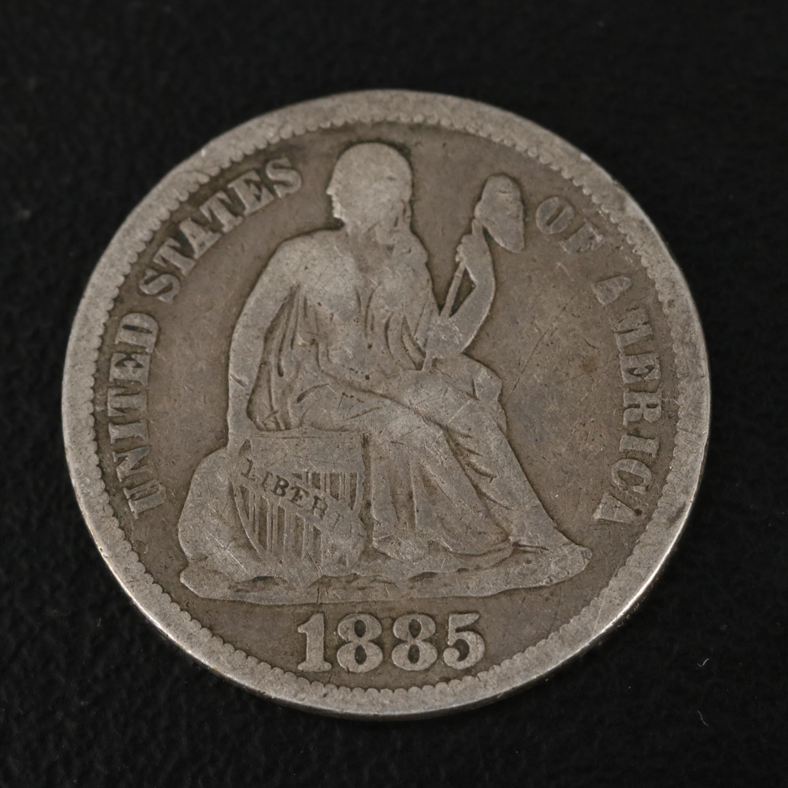 Collection of Six U.S. Type Coins with an 1827 Large Cent