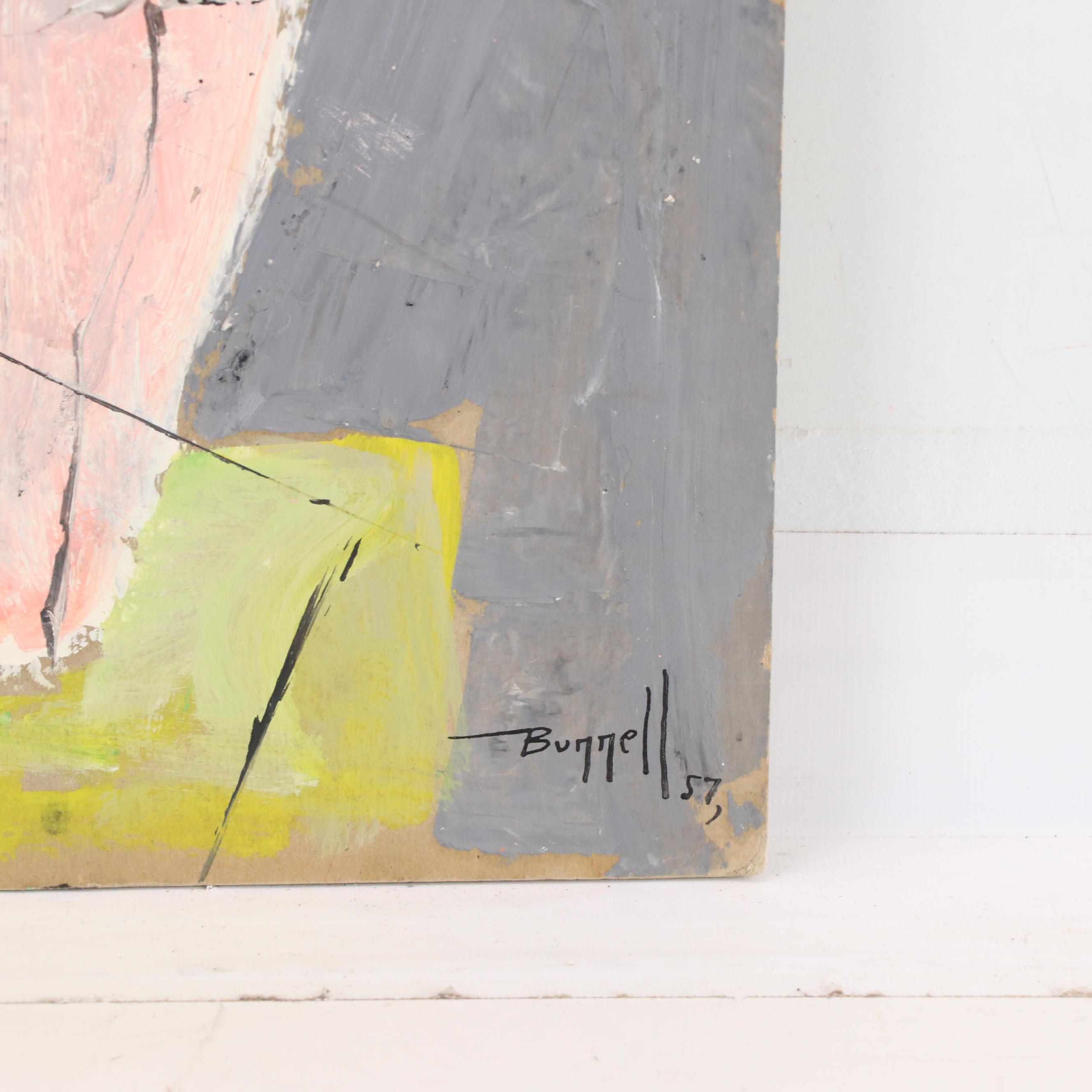 Charles Ragland Bunnell Modernist Figurative Oil Painting, 1957