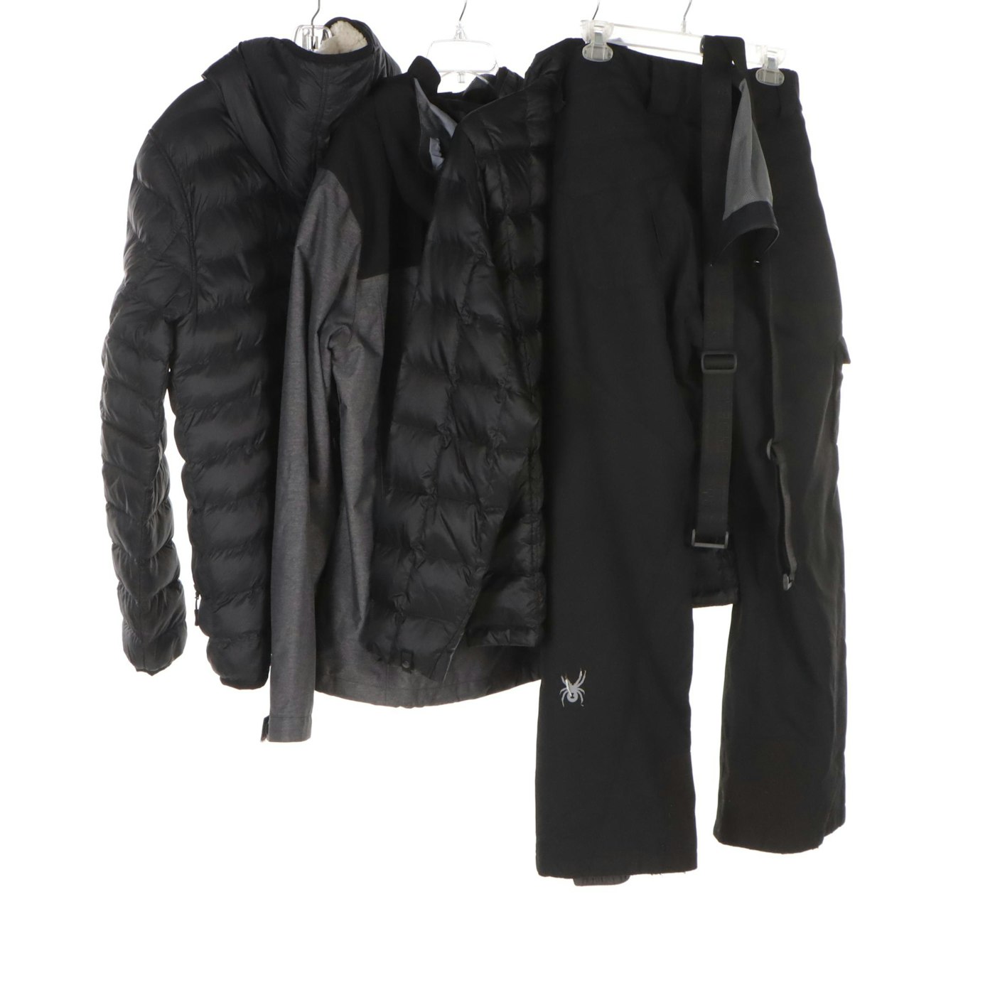 Men's The North Face Nylon Jacket & Quilted Puffer, Spyder Ski Pants ...