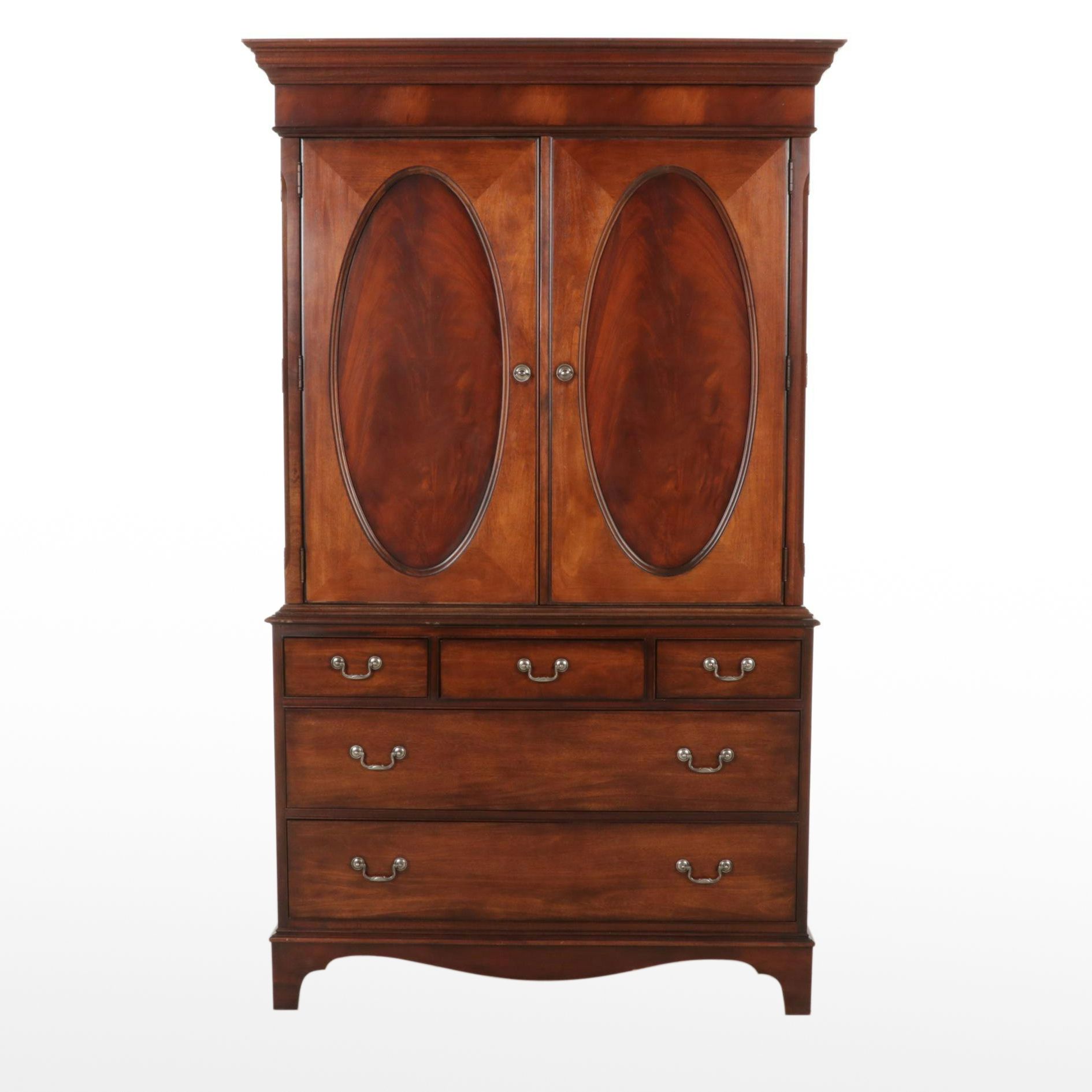 Ethan Allen Newport Collection Linen Press on Chest, Late 20th to 21st Century