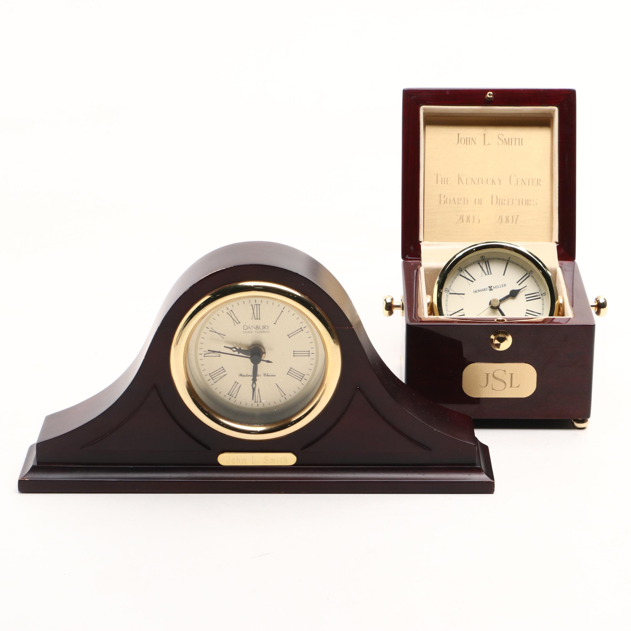 Danbury Westminster Chime Mantel Clock and Howard Miller Desk Clock
