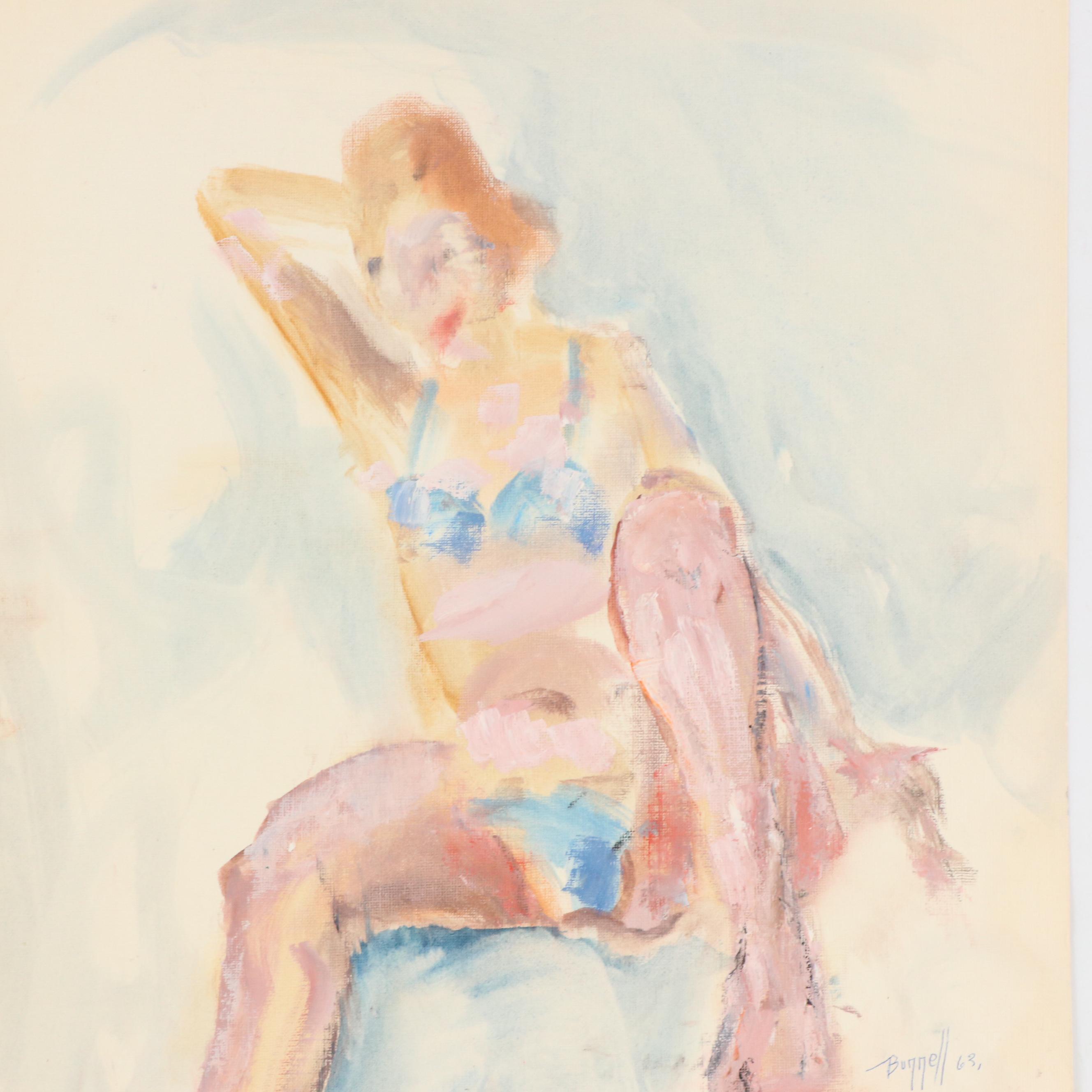 Charles Ragland Bunnell Figurative Oil Painting, 1963