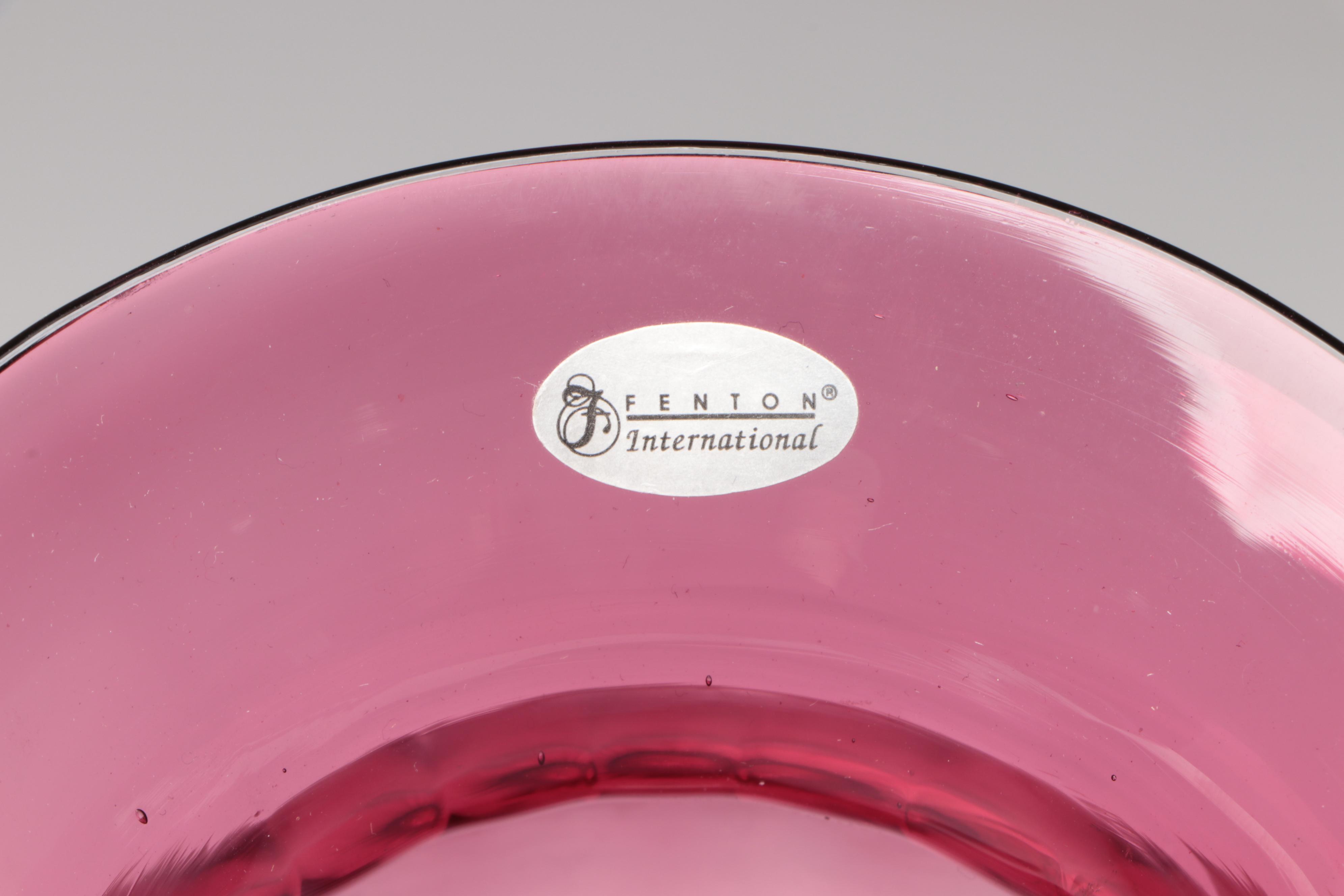 Fenton and Pilgrim Glass Cranberry Vases